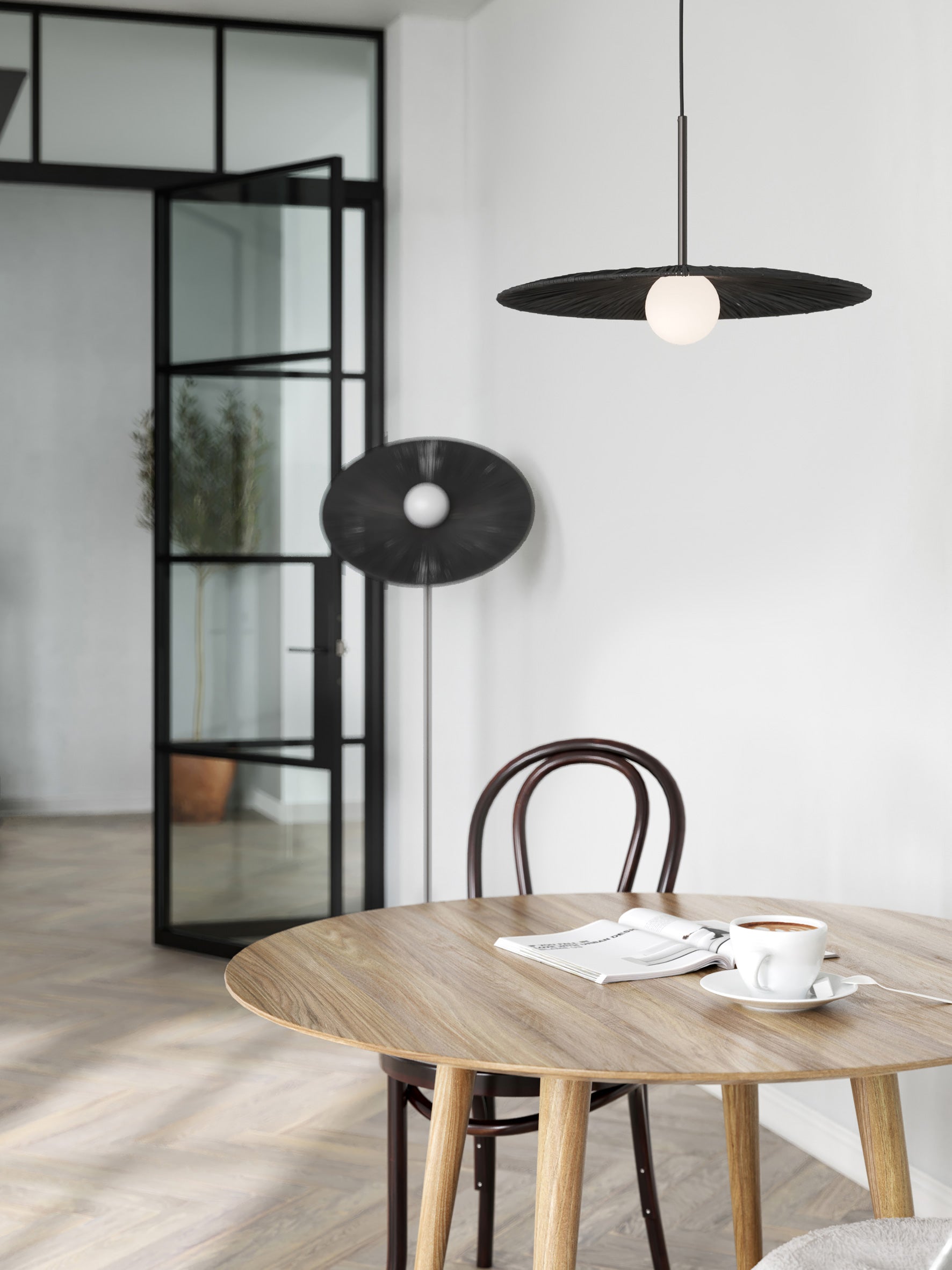 Ridotti - 1 light matt black raffia pendant | Ceiling Light | Lights & Lamps | UK | Modern Affordable Designer Lighting