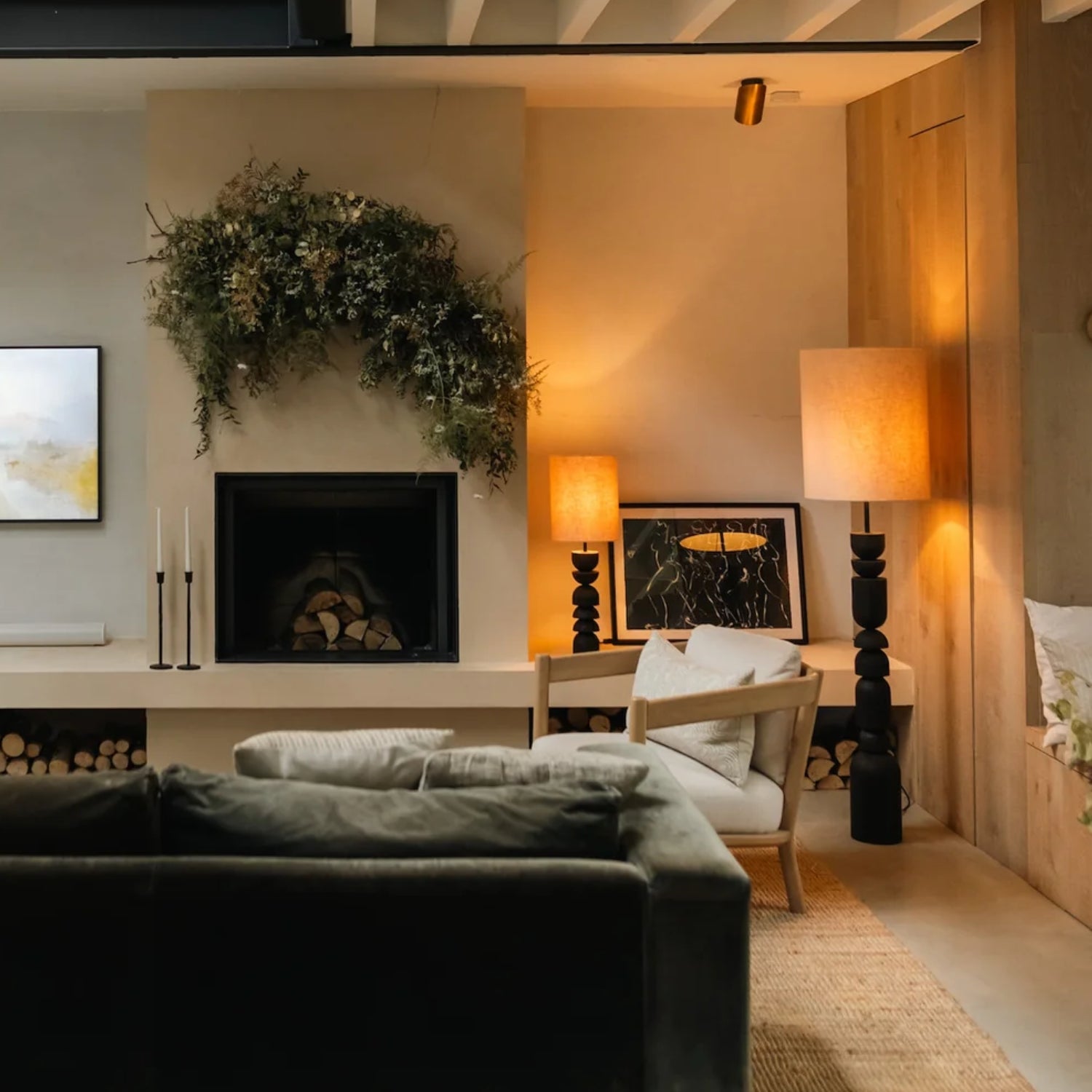 Incorporating black wood table lamps into minimalist décor