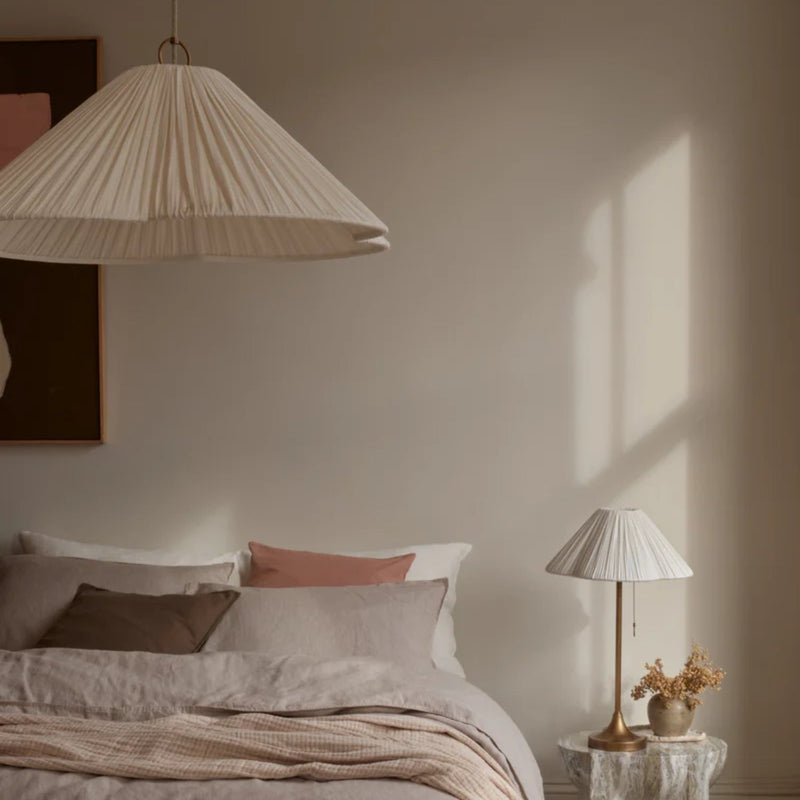 Linen lampshades and the quiet case for natural materials