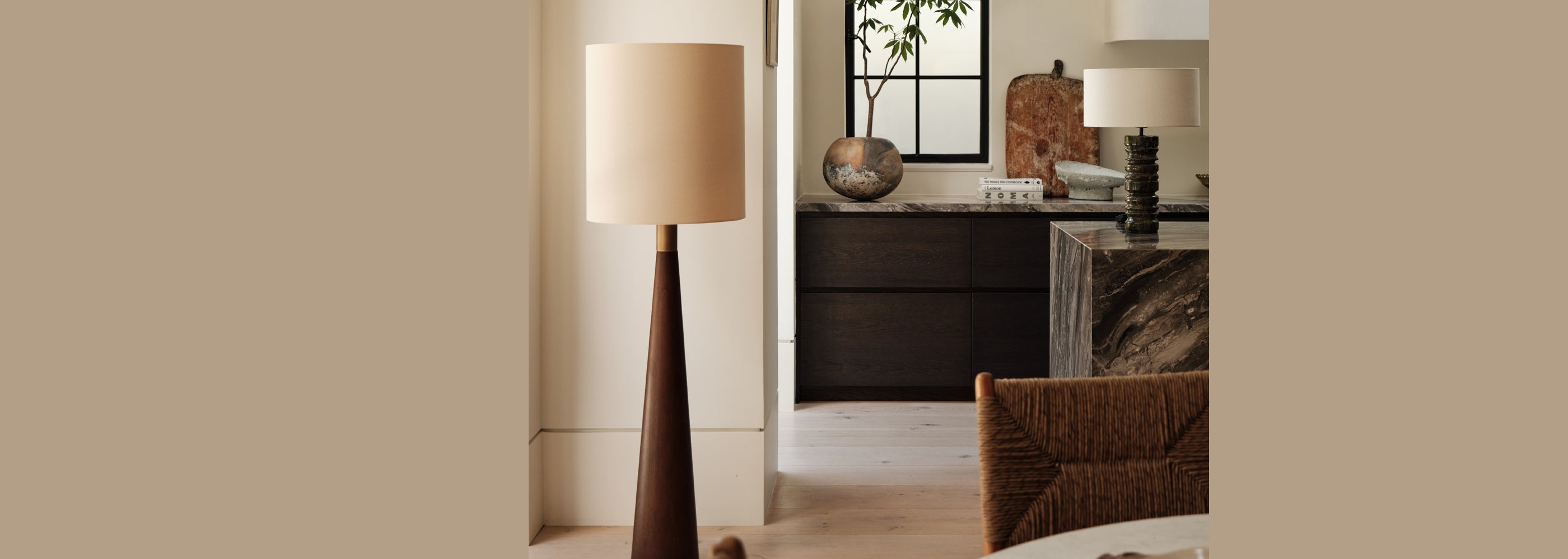 Wood floor lamps