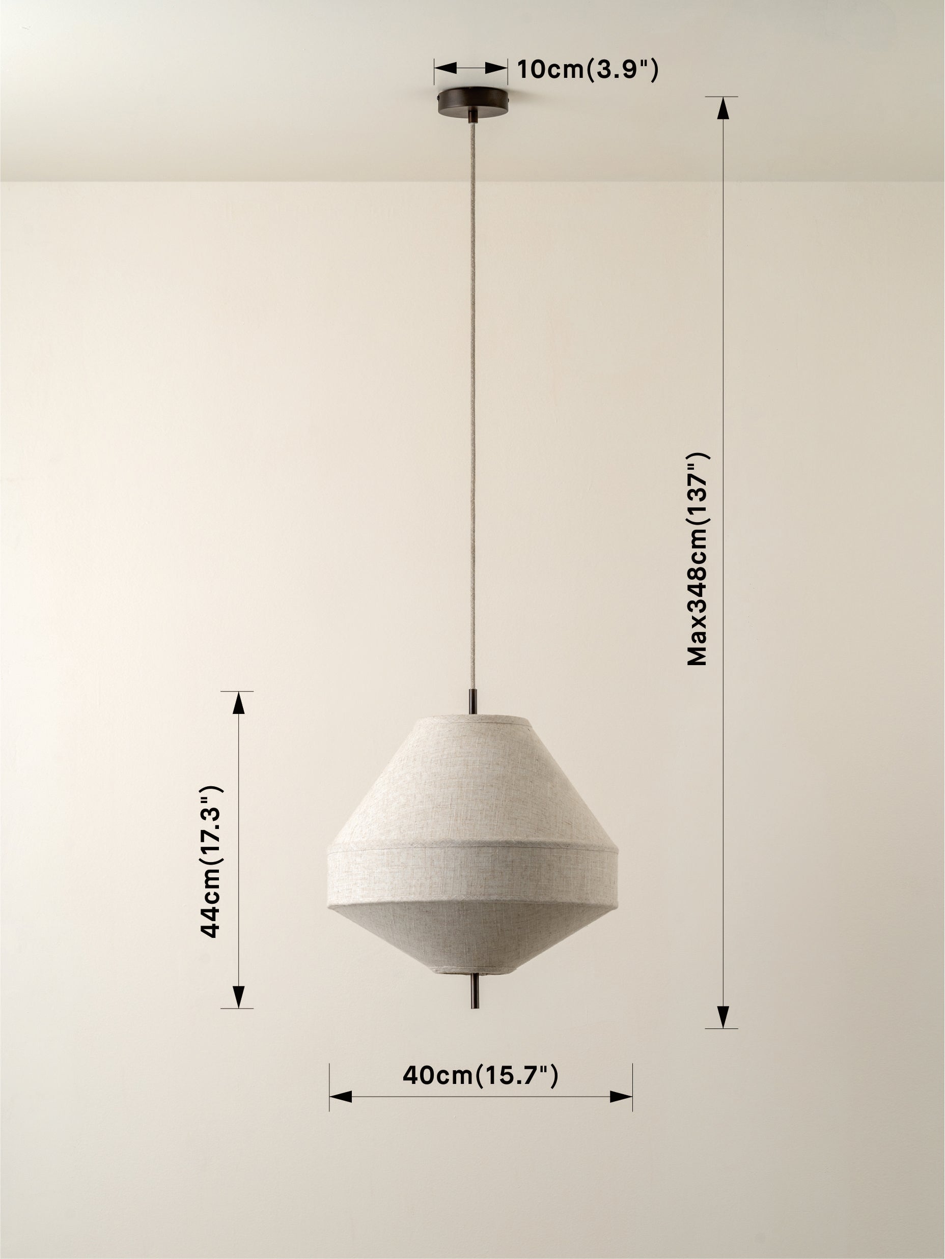 Solara - medium dark bronze and layered natural linen pendant | Ceiling Light | lights&lamps | UK | Modern Affordable Designer Lighting