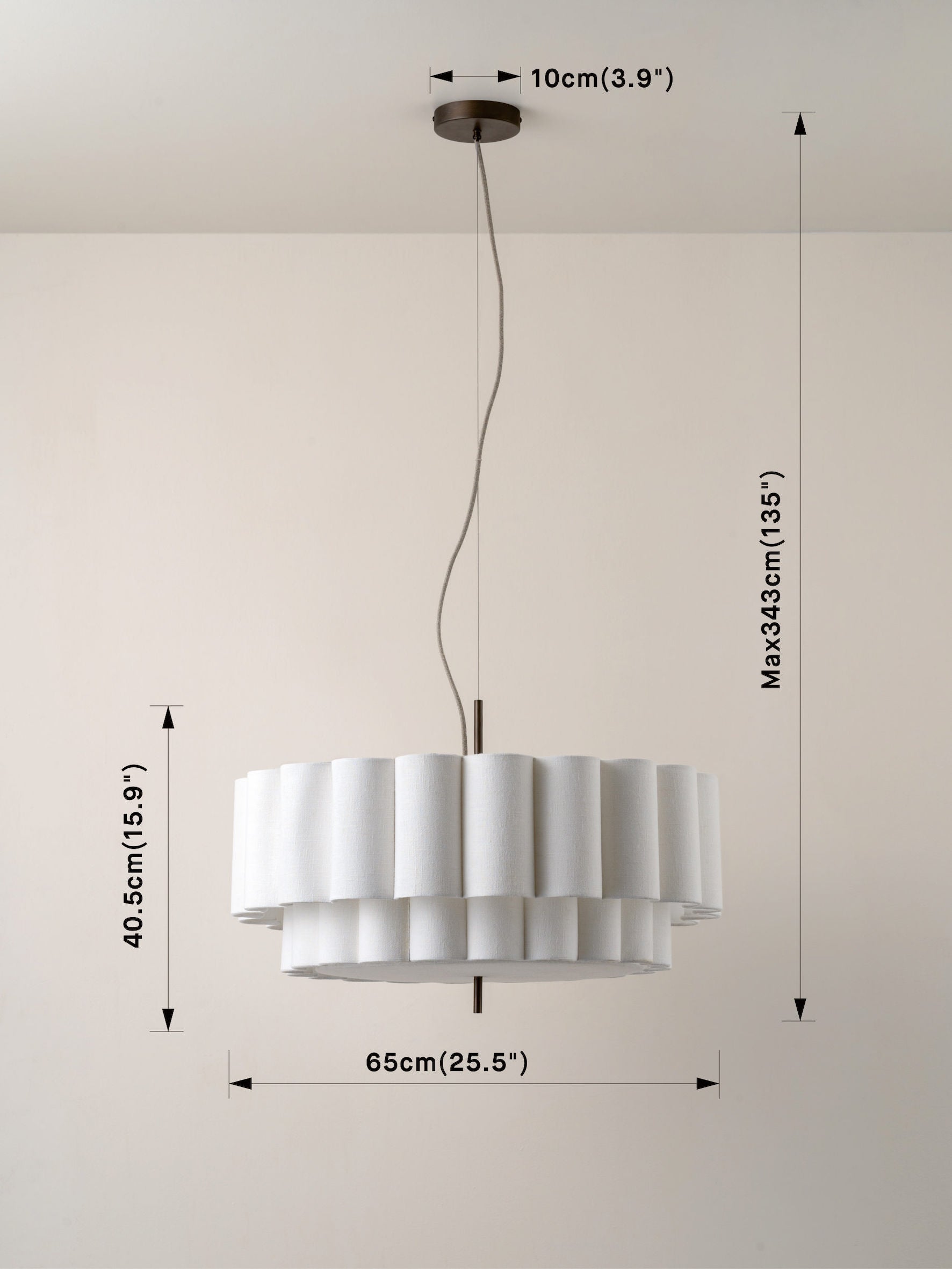 Folia - large scalloped natural linen pendant | Ceiling Light | Lights & Lamps | UK | Modern Affordable Designer Lighting
