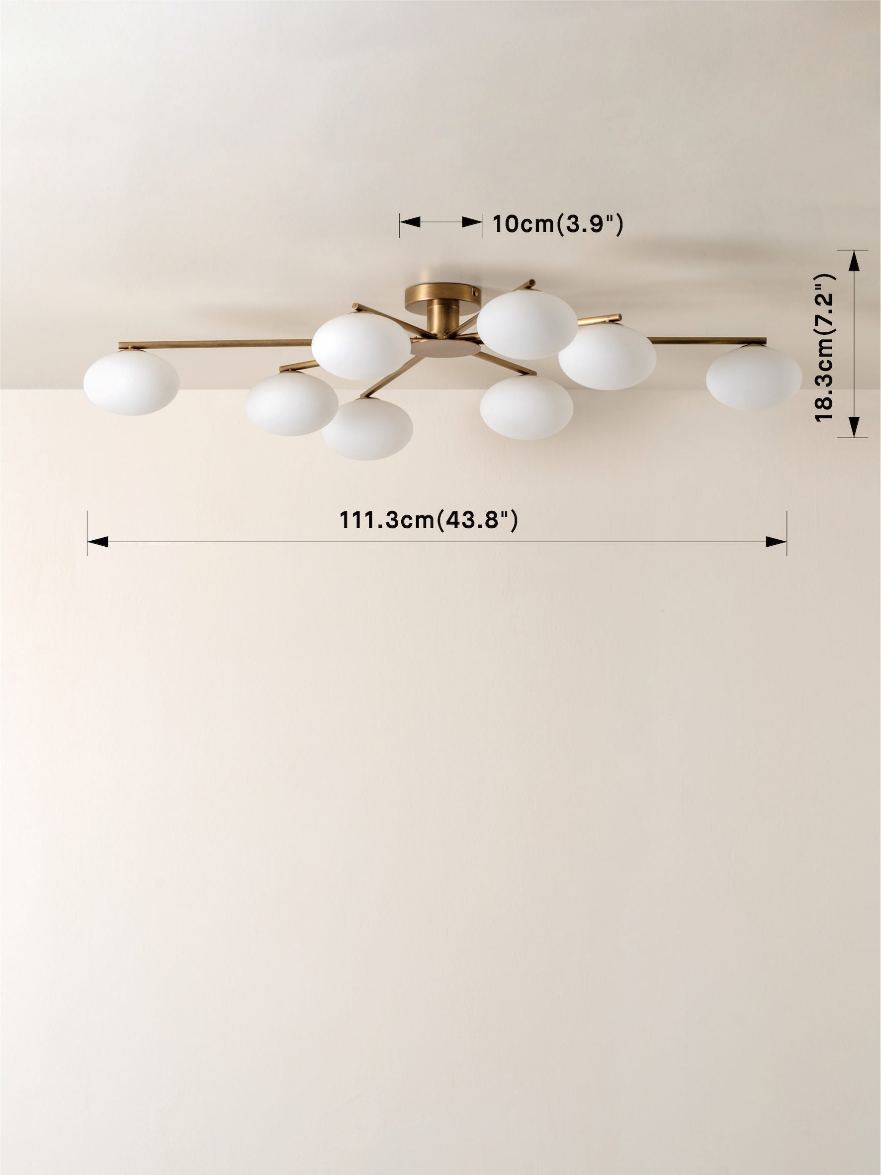 Imperial - 8 light aged brass and opal flush pendant | Ceiling Light | Lights & Lamps | UK | Modern Affordable Designer Lighting