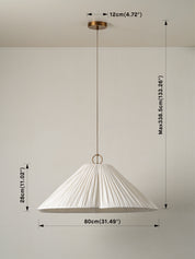 Lindi - aged brass and linen oversized scalloped pendant | Ceiling Light | lights&lamps | UK | Modern Affordable Designer Lighting