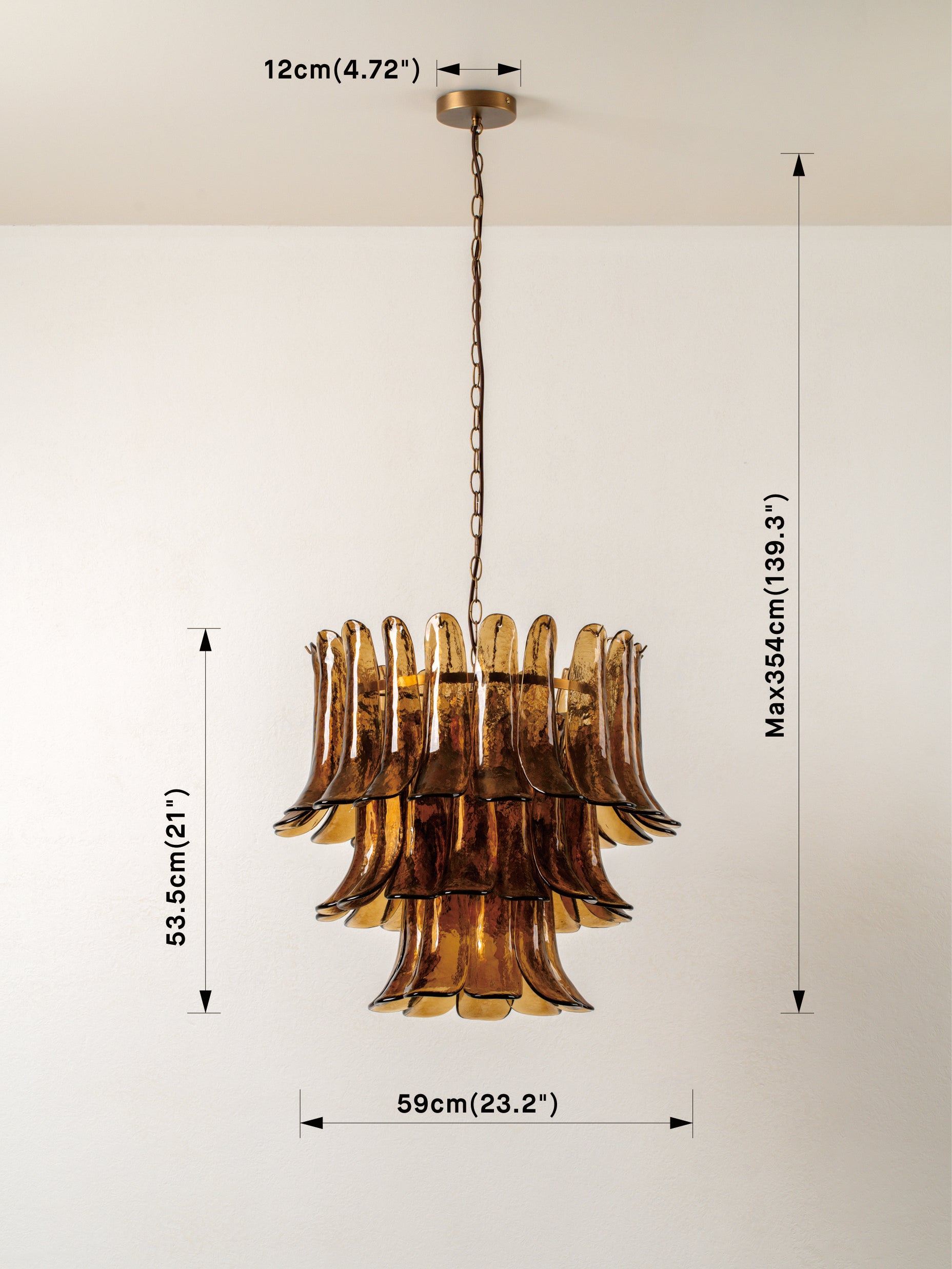 Lonso - 4 light aged brass and smoked brown glass chandelier | Chandelier | Lights & Lamps | UK | Modern Affordable Designer Lighting
