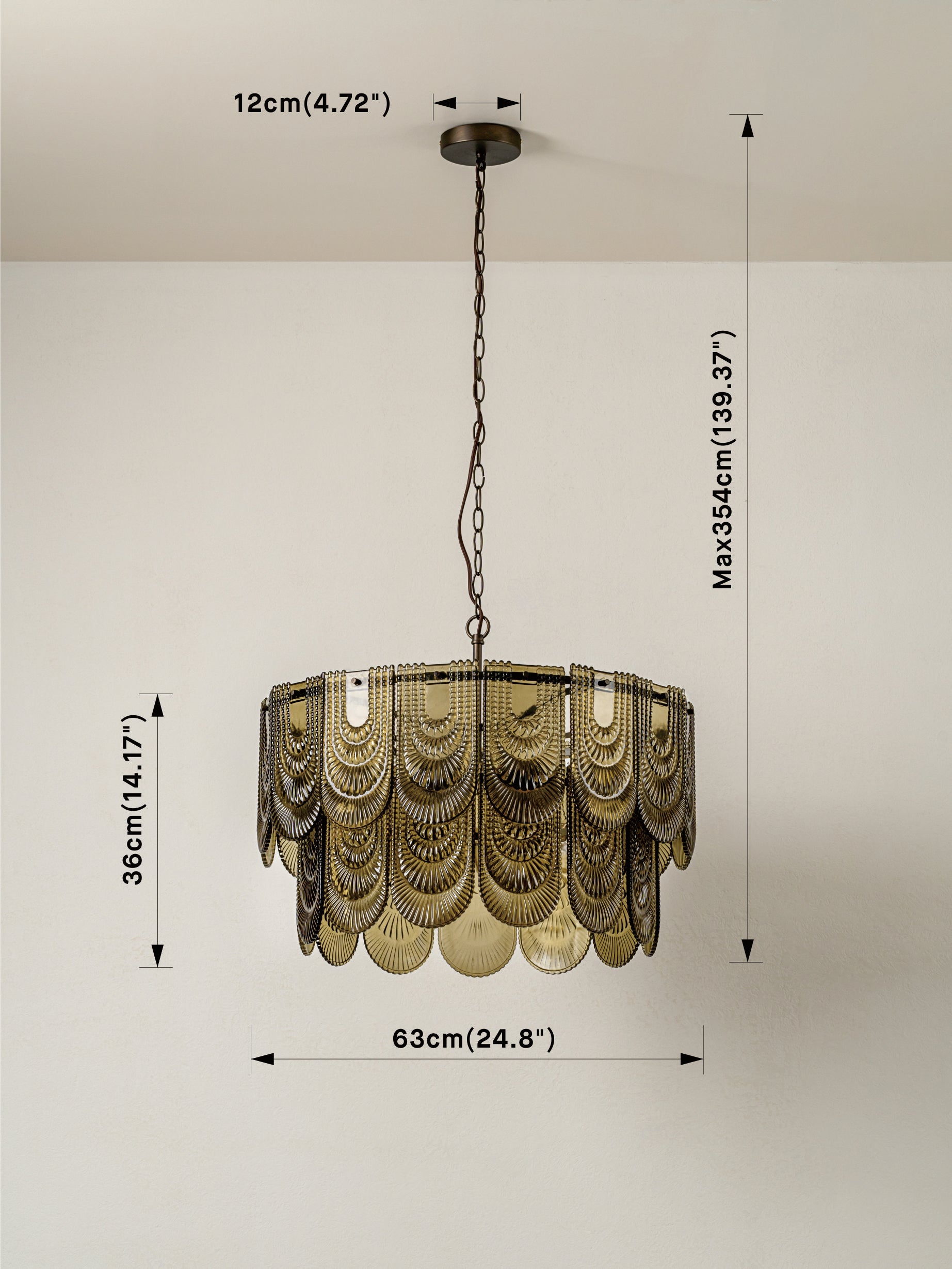 Selmes - 4 light bronze and smoked green glass chandelier | Chandelier | lights & lamps | Modern affordable designer lighting