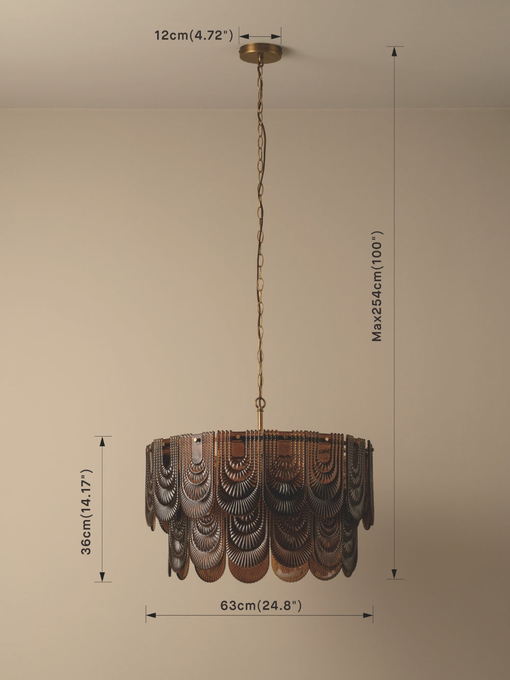 Selmes - smoked amber chandelier | Chandelier | Lights & Lamps | UK | Modern Affordable Designer Lighting
