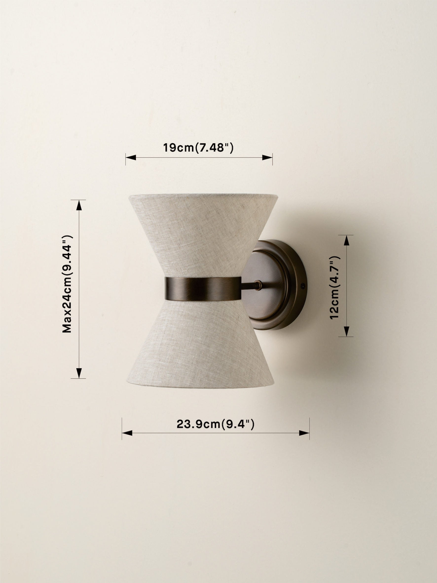 Renwick - linen and bronze wall light | Wall Light | lights&lamps | UK | Modern Affordable Designer Lighting