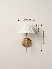 Lindi - aged brass and linen scalloped wall light | Wall Light | lights&lamps | UK | Modern Affordable Designer Lighting