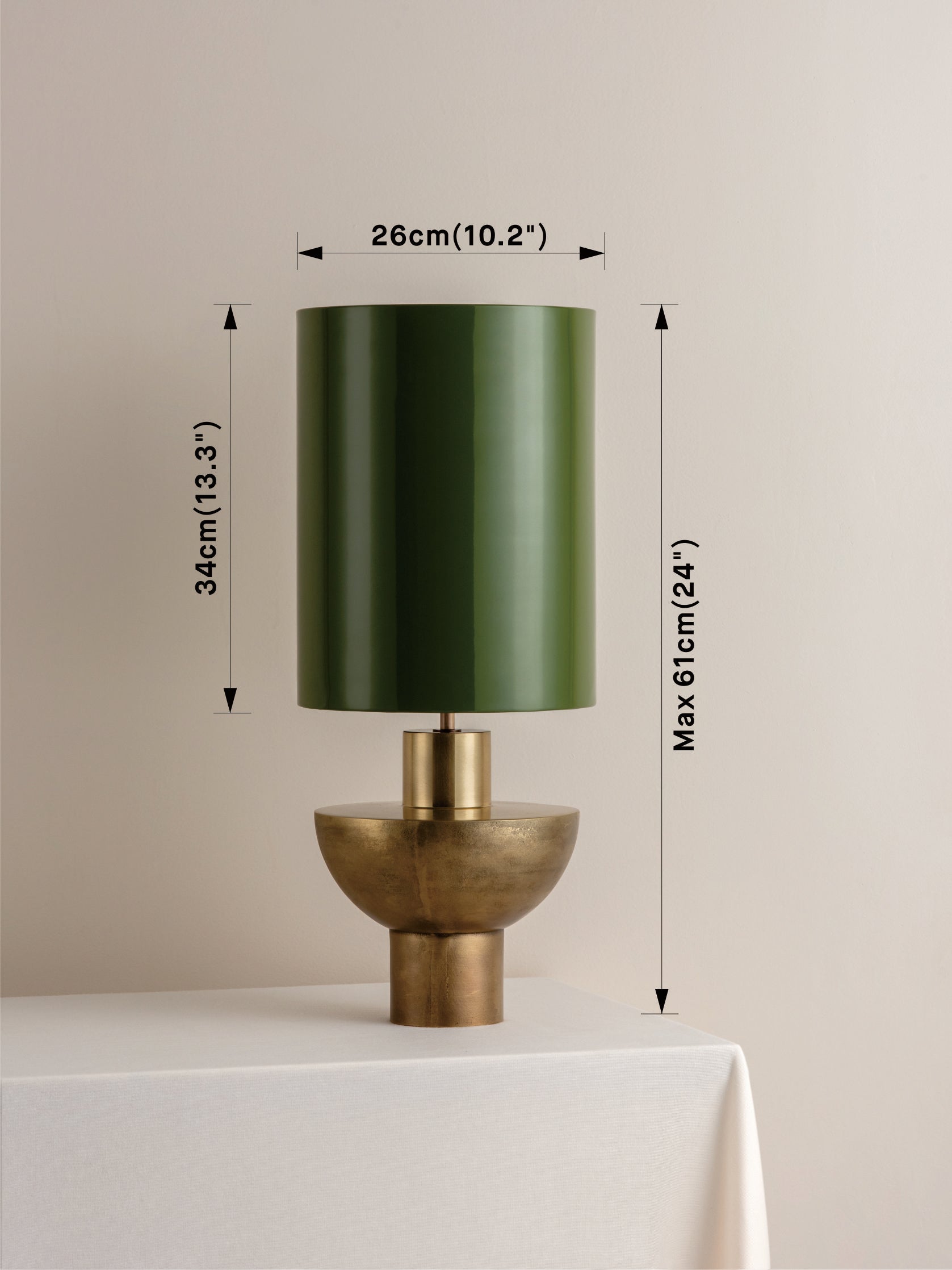 Editions brass lamp with + green lacquer shade, Table Lamp, £450, Lights  & Lamps, Modern Designer Lighting