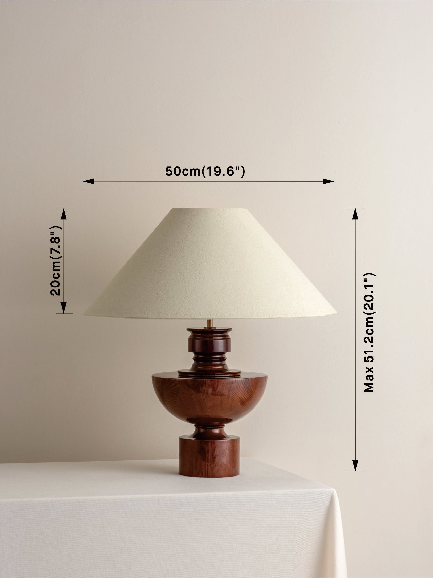 Editions spun wood lamp with + plaster shade | Table Lamp | Lights & Lamps | UK | Modern Affordable Designer Lighting