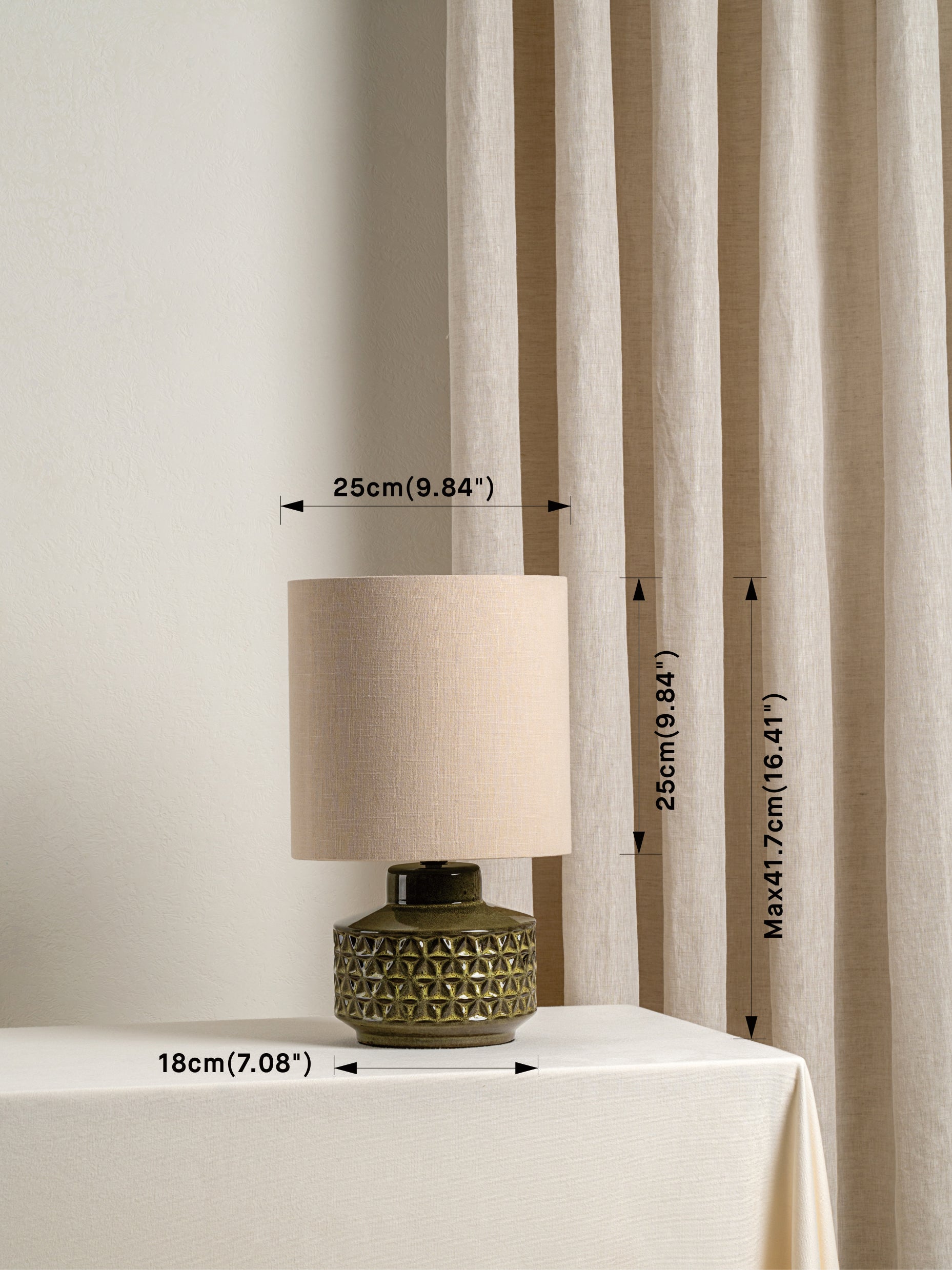 Filaree - short green glazed ceramic table lamp | Table Lamp | lights&lamps | UK | Modern Affordable Designer Lighting