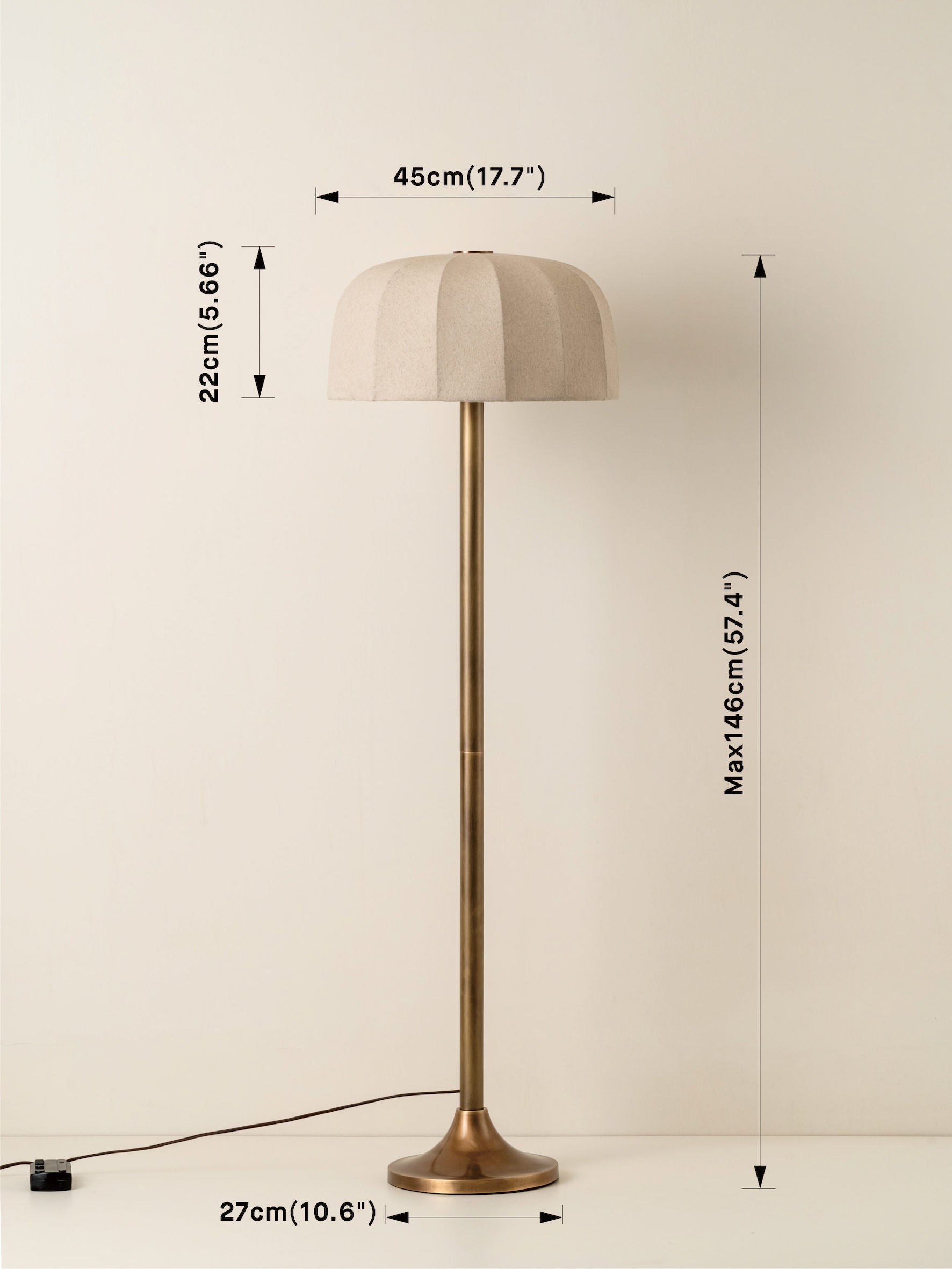 Ottino - aged brass and linen floor lamp, Floor Lamp, £299, Lights &  Lamps, Modern Designer Lighting