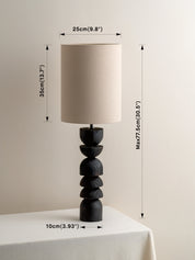Aska - tall charred wood and natural linen table lamp | Table Lamp | lights&lamps | UK | Modern Affordable Designer Lighting