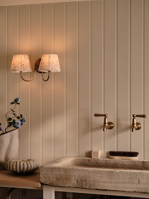 Ashbury double aged brass wall light | Wall Light | lights&lamps | UK | Modern Affordable Designer Lighting