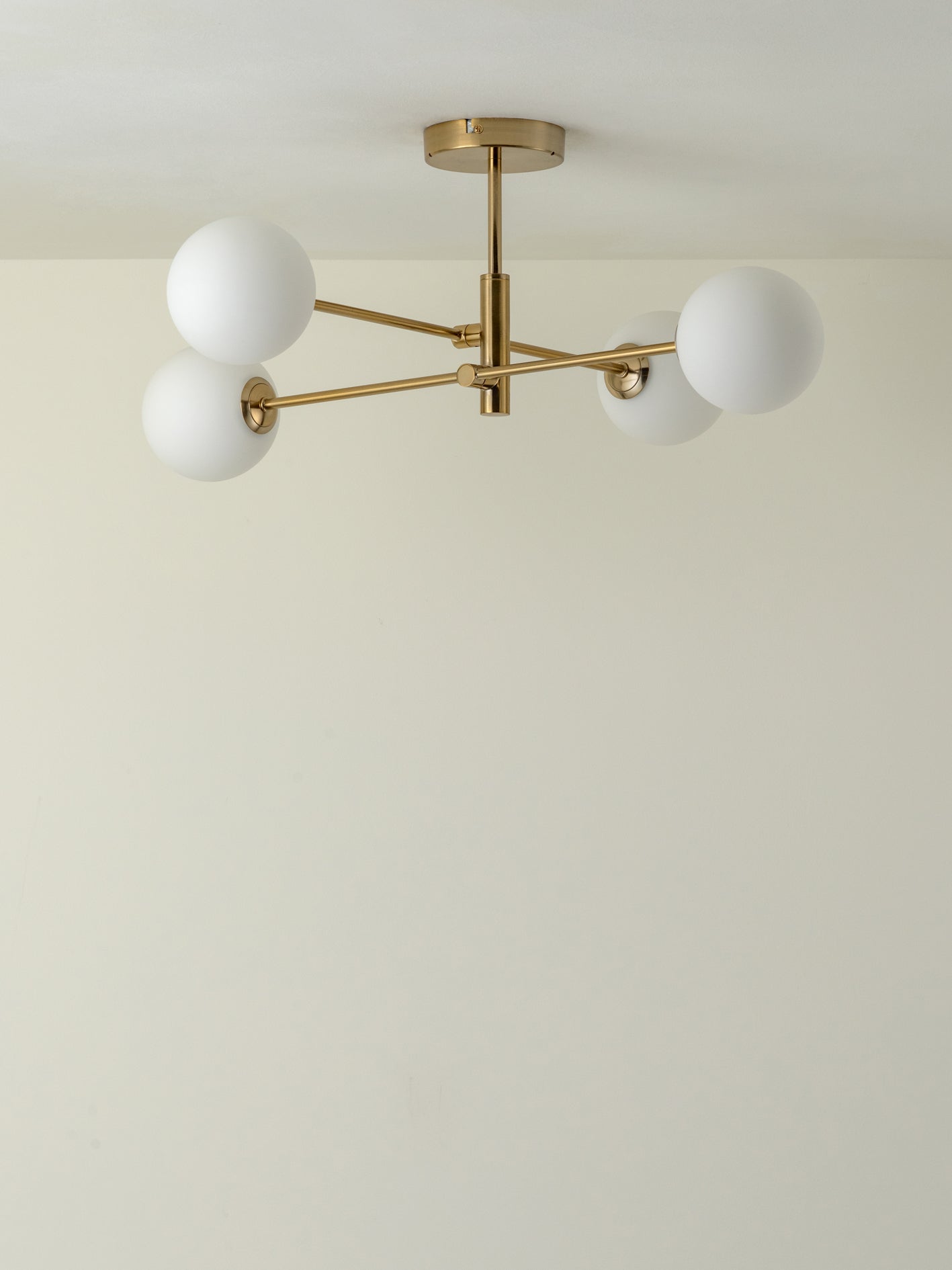 Chelso - 4 light brass and opal flush | Ceiling Light | lights&lamps | UK | Modern Affordable Designer Lighting