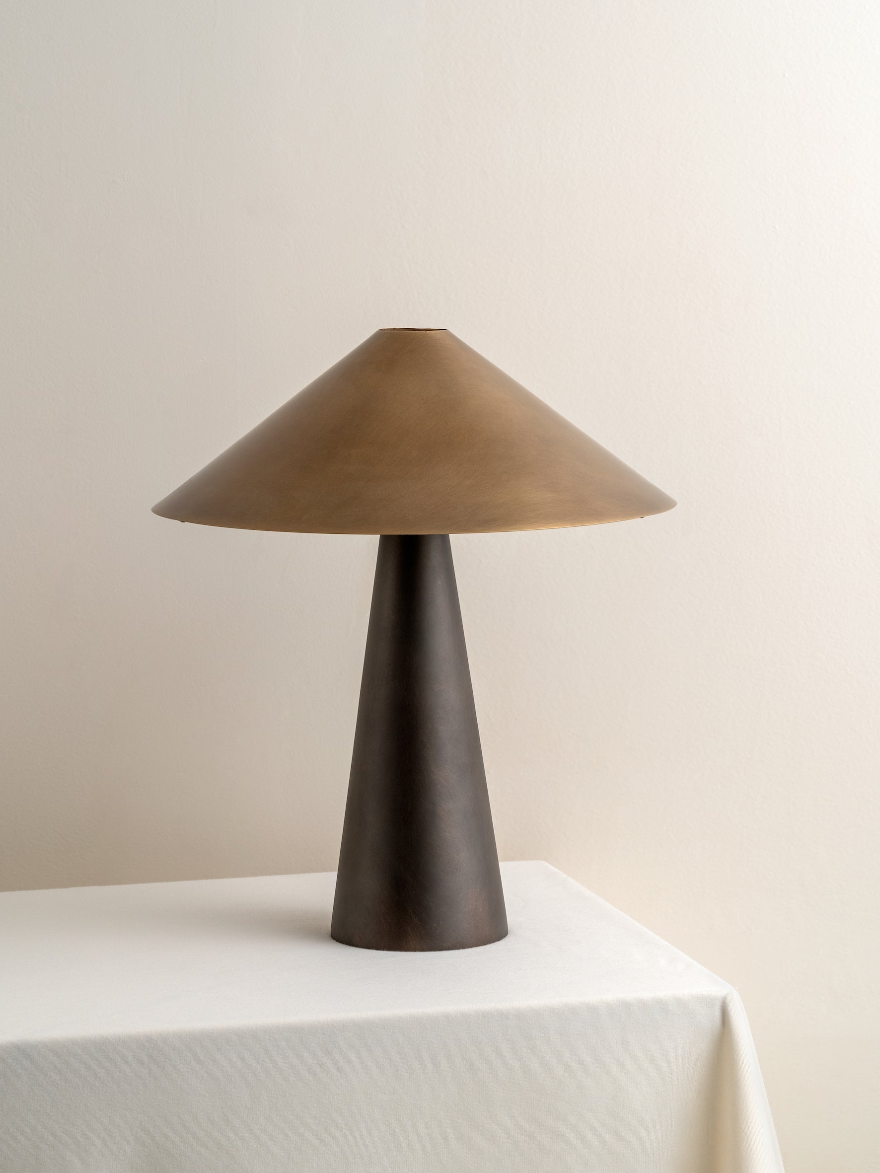 Orta - aged brass and bronze cone table lamp | Table Lamp | Lights &amp; Lamps | UK | Modern Affordable Designer Lighting