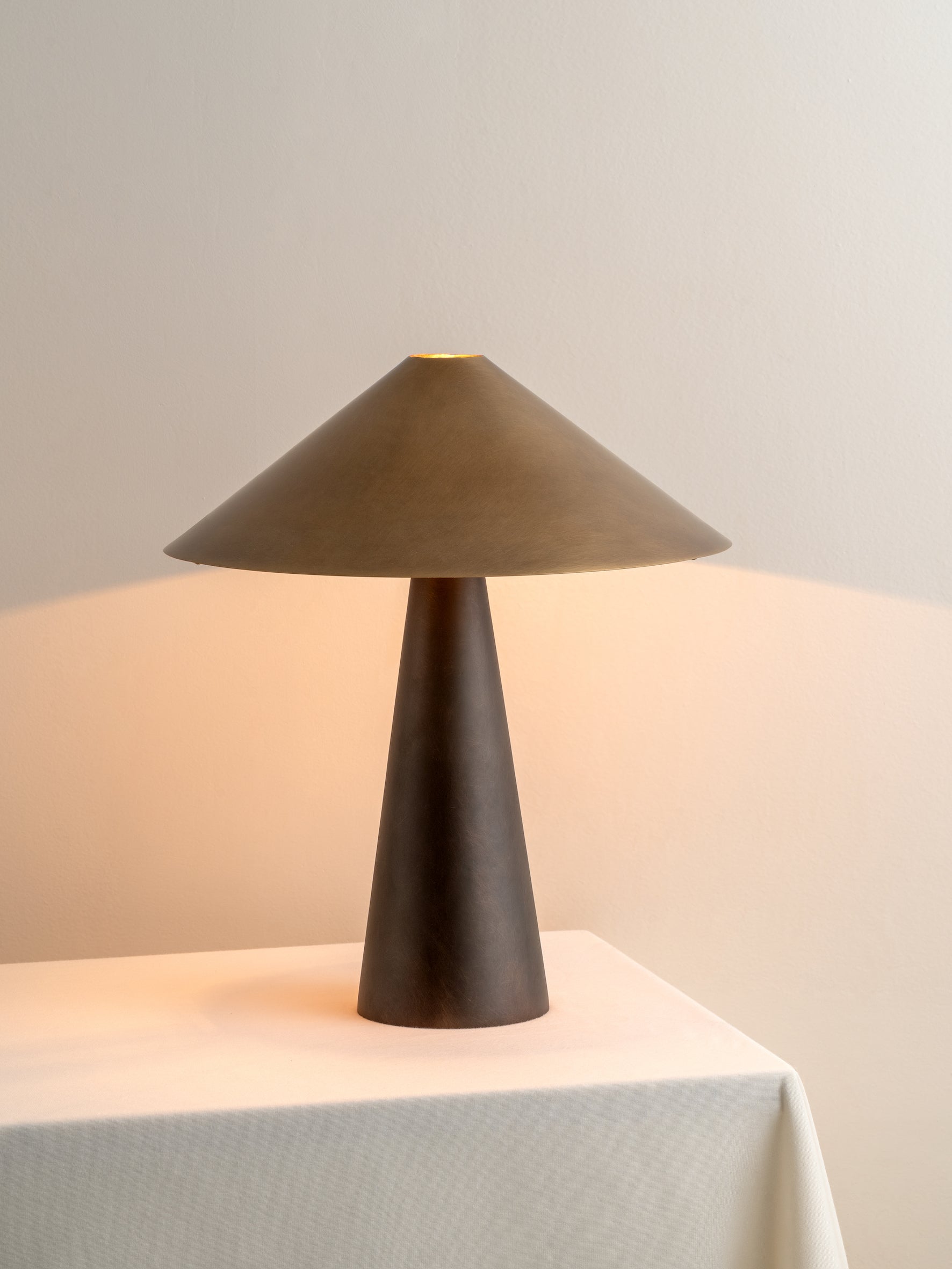 Orta - aged brass and bronze cone table lamp | Table Lamp | Lights & Lamps | UK | Modern Affordable Designer Lighting