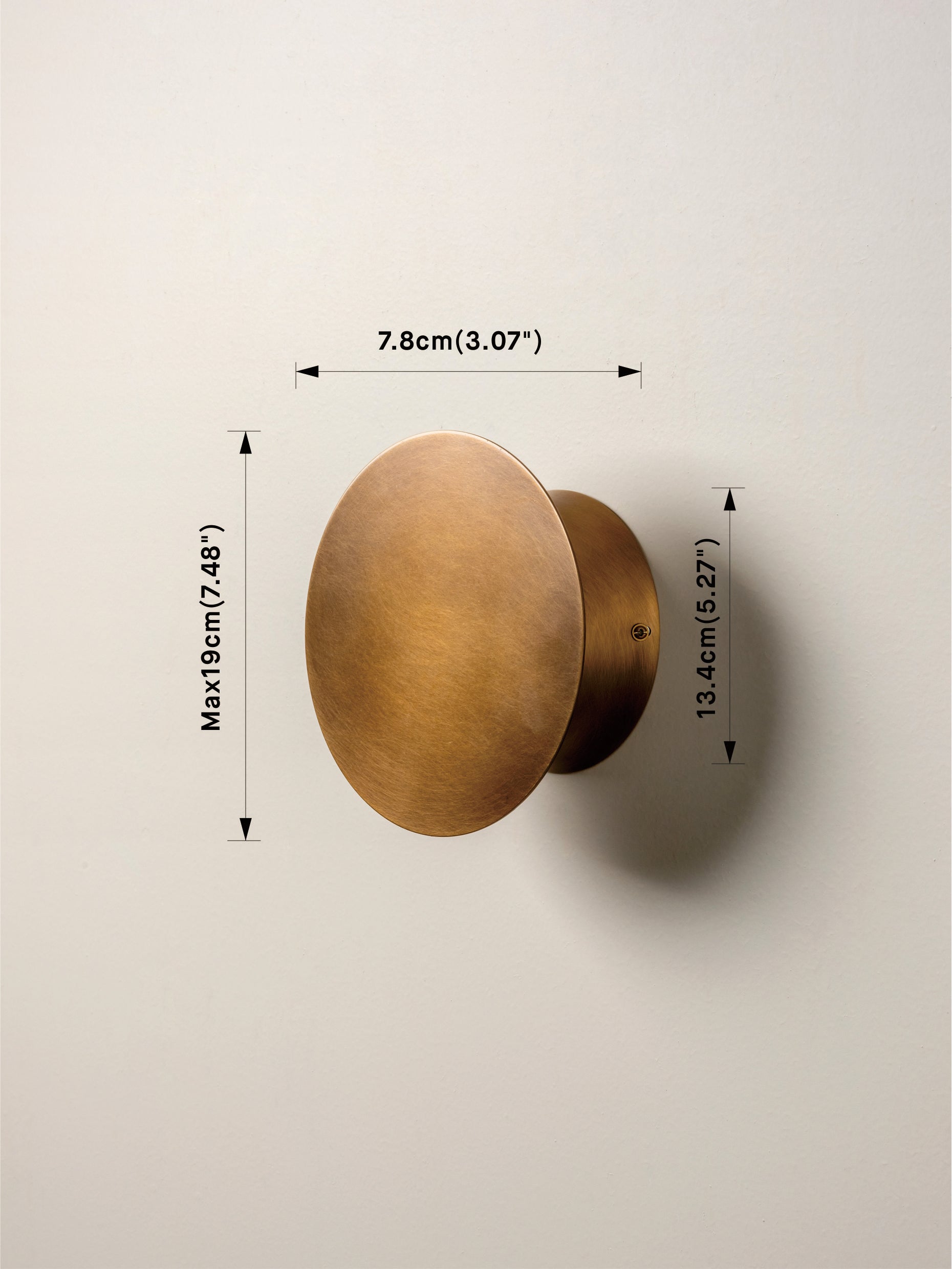 Santi - LED adjustable aged brass disc wall light