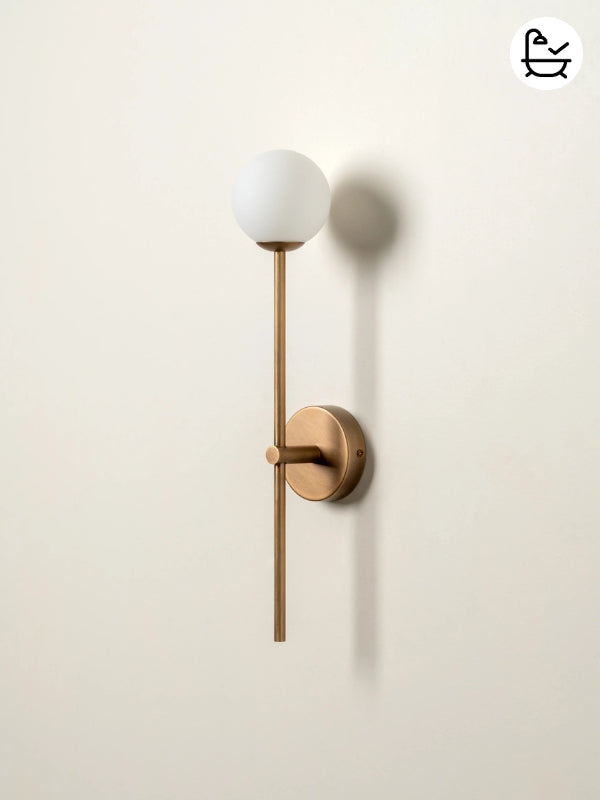 Chelso - aged brass and opal wall light