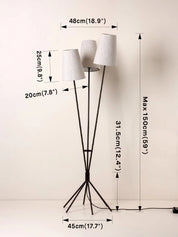 Renwick - 3 light linen and bronze floor lamp | Floor Lamp | lights&lamps | UK | Modern Affordable Designer Lighting