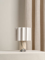 Valli - Viola Calacatta marble and linen rechargeable table lamp | Table Lamp | lights&lamps | UK | Modern Affordable Designer Lighting