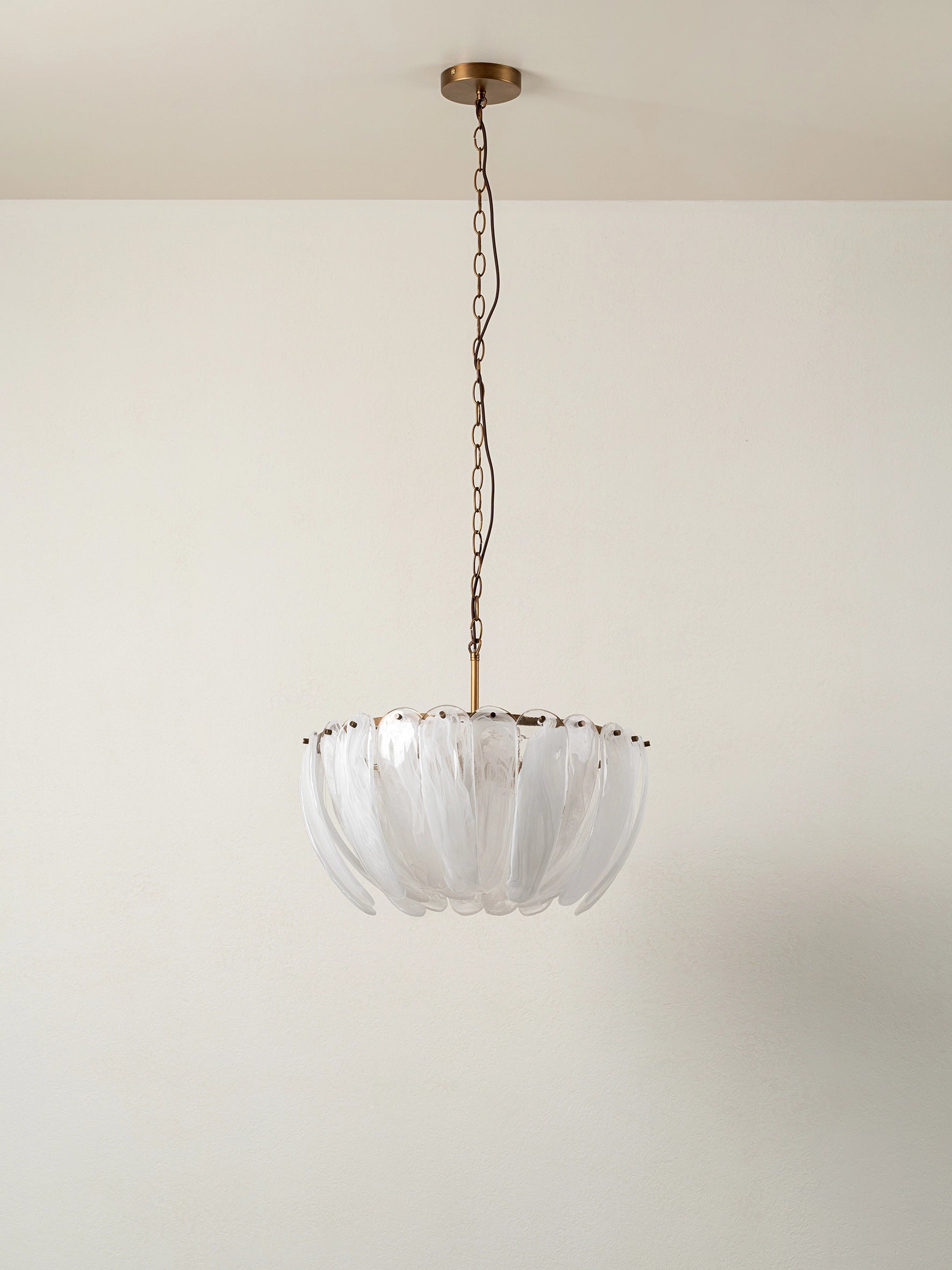 Astera - 4 light alabaster curved glass chandelier | Ceiling light | lights & lamps | US | Modern affordable designer lighting