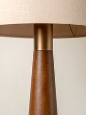 Baneza - aged brass and wood cone floor lamp | Floor Lamp | lights&lamps | UK | Modern Affordable Designer Lighting