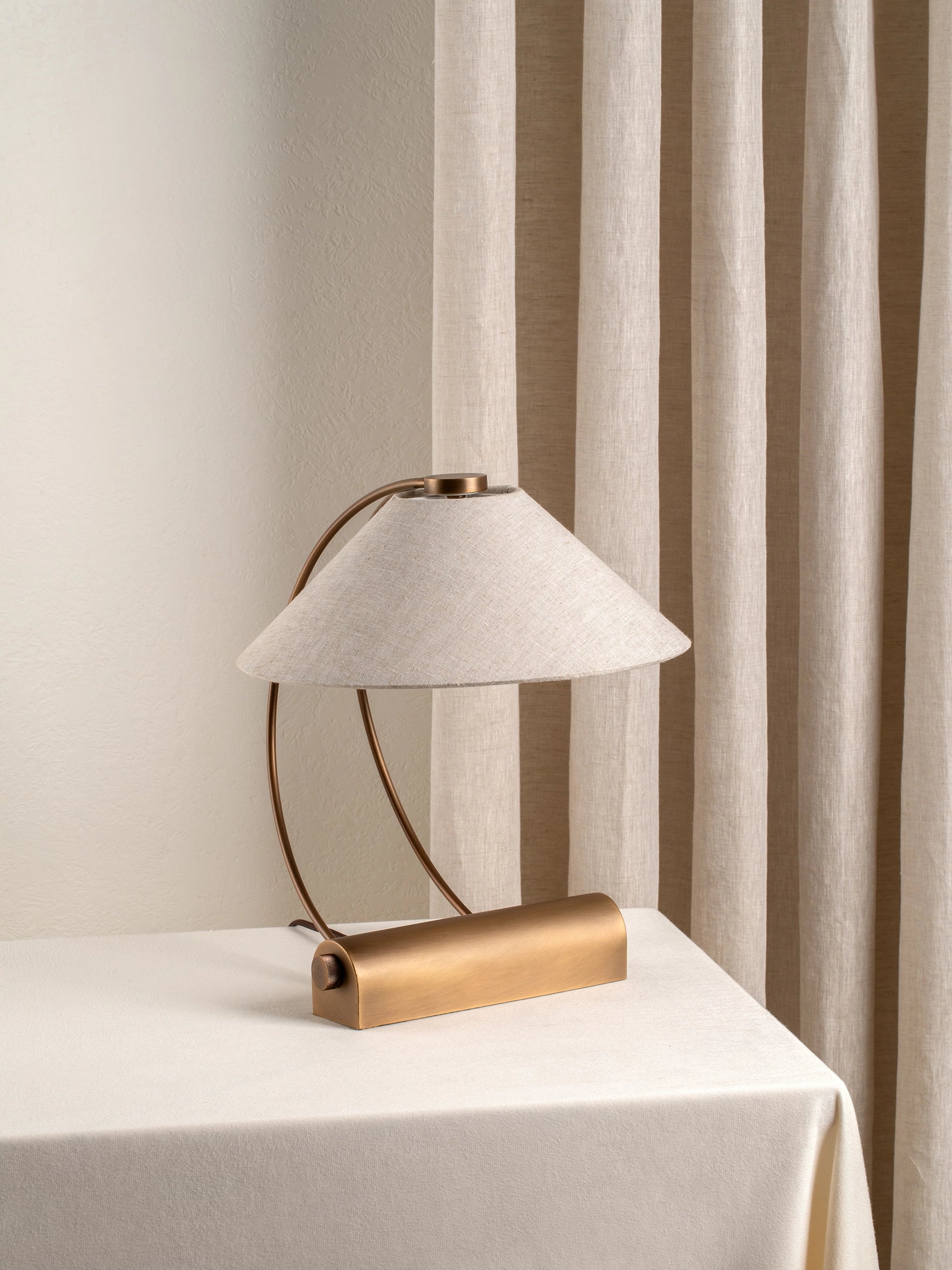 Deska - aged brass and linen task lamp | Table lamp | lights & lamps | US | Modern affordable designer lighting