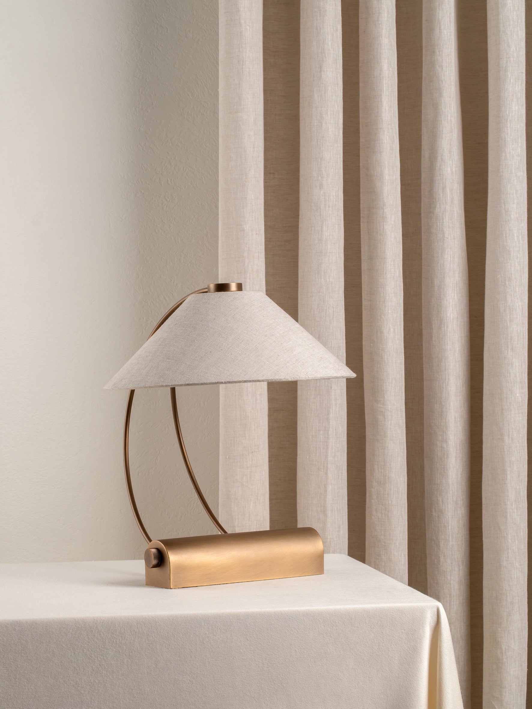 Deska - aged brass and linen task lamp | Table lamp | lights & lamps | US | Modern affordable designer lighting