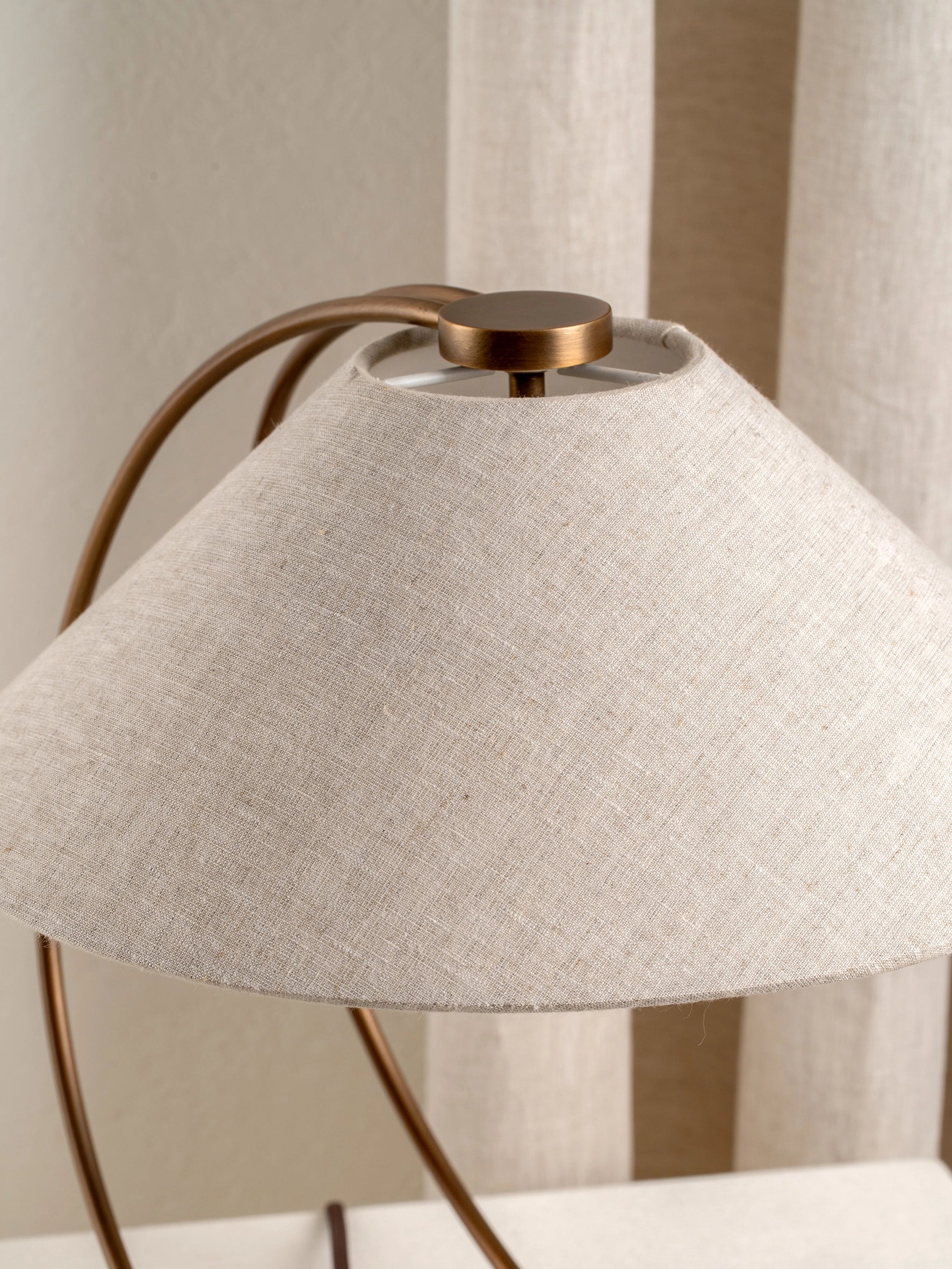 Deska - aged brass and linen task lamp | Table Lamp | Lights & Lamps | UK | Modern Affordable Designer Lighting