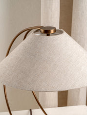 Deska - aged brass and linen task lamp | Table Lamp | Lights & Lamps | UK | Modern Affordable Designer Lighting