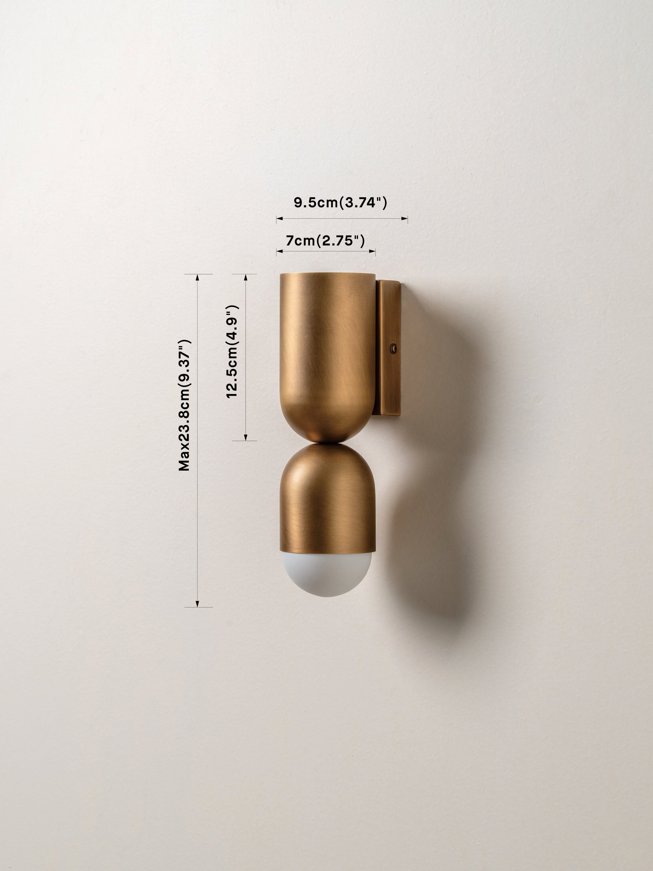 Tuba - 2 light aged brass and opal wall light | Wall light | lights & lamps | Modern affordable designer lighting