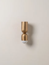 Tuba - 2 light aged brass and opal wall light