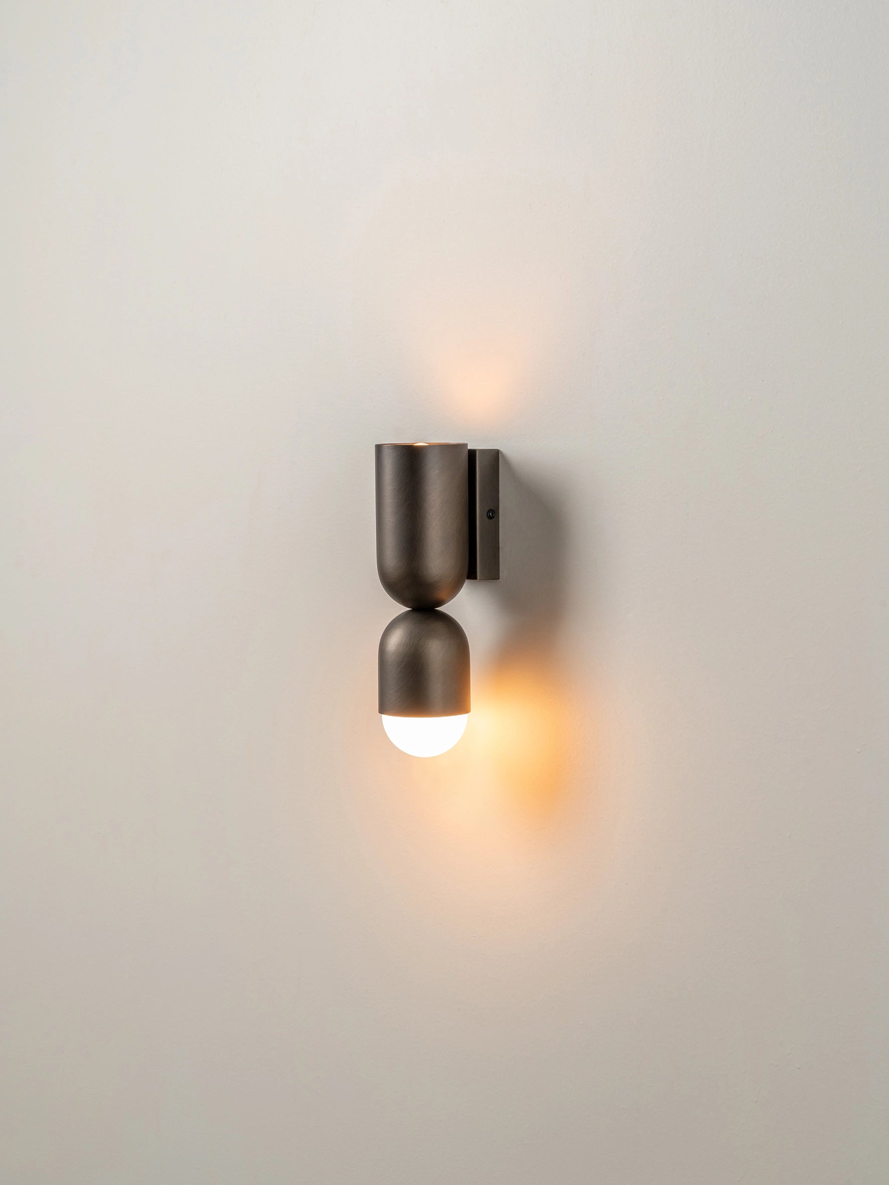 Tuba - 2 light bronze and opal wall light | Wall Light | lights&lamps | UK | Modern Affordable Designer Lighting
