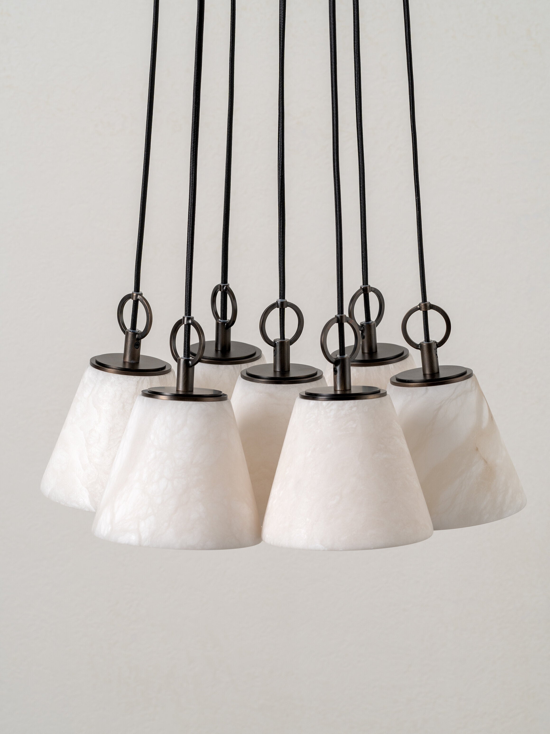 Alba - 7 light alabaster glass and bronze ceiling pendant | Ceiling pendant | lights & lamps | Modern affordable designer lighting