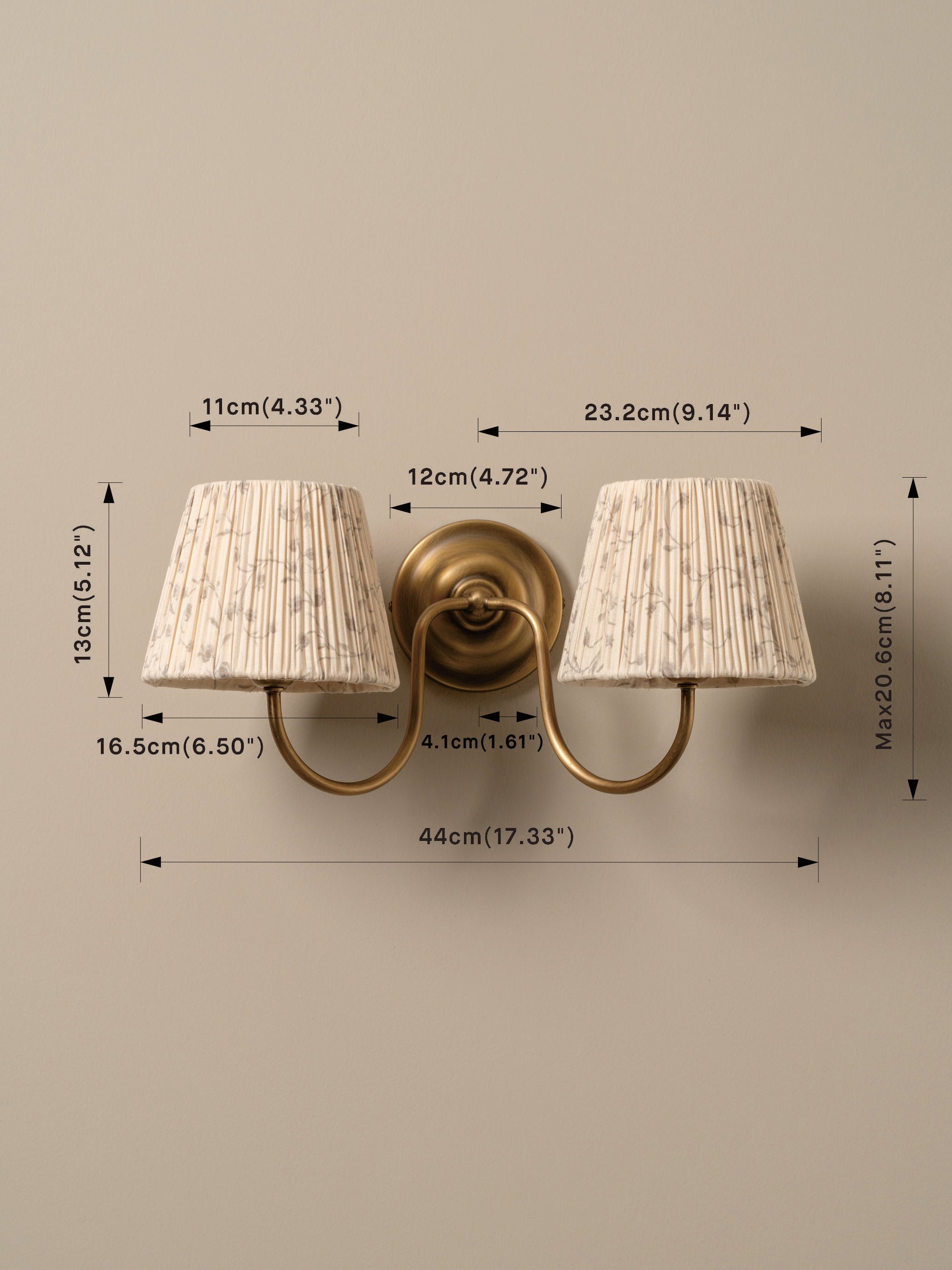 Ashbury double aged brass wall light | Wall Light | lights&lamps | UK | Modern Affordable Designer Lighting