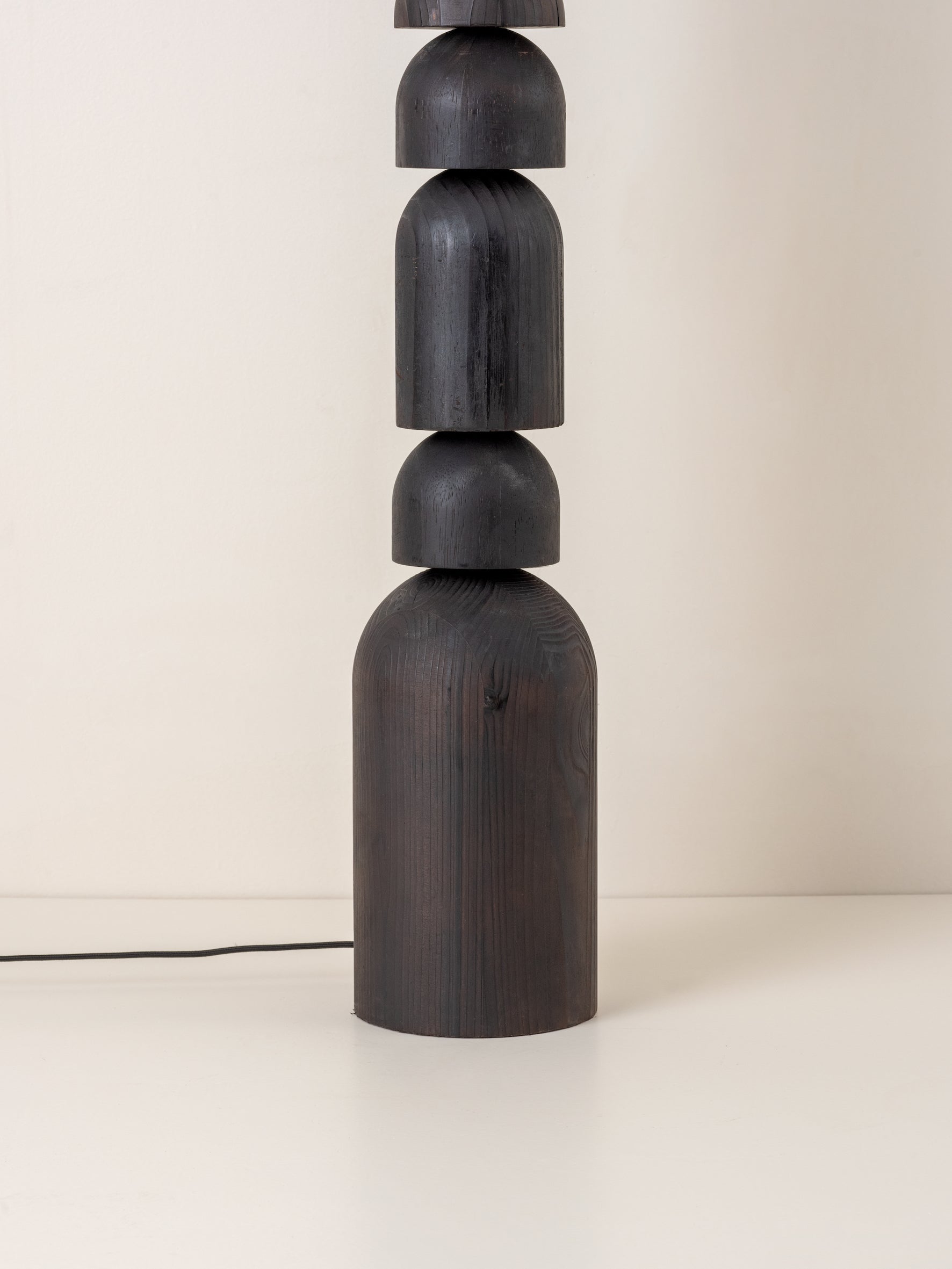 Aska - charred wood and natural linen floor lamp | Floor Lamp | lights&lamps | UK | Modern Affordable Designer Lighting
