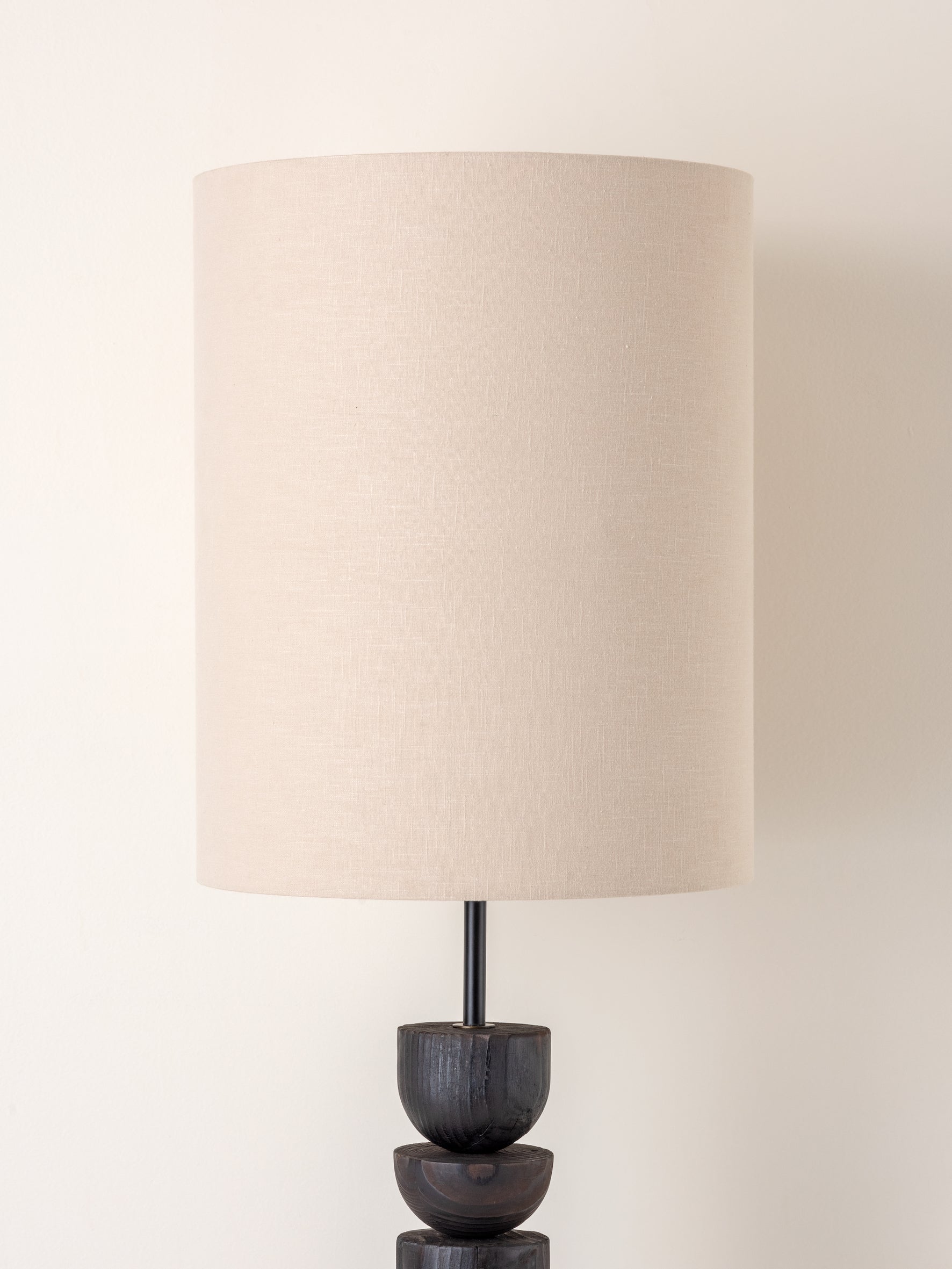 Aska - charred wood and natural linen floor lamp | Floor Lamp | lights&lamps | UK | Modern Affordable Designer Lighting
