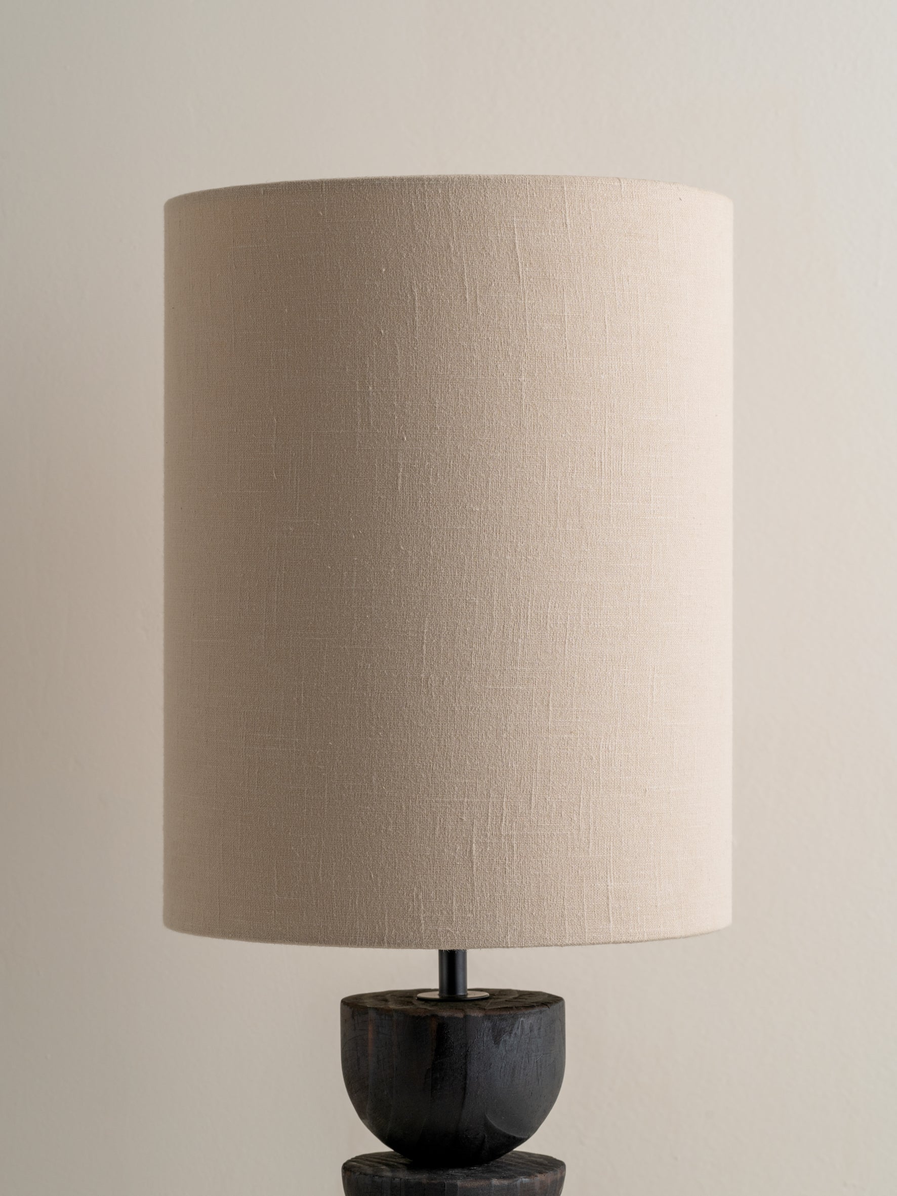 Aska - tall charred wood and natural linen table lamp | Table Lamp | lights&lamps | UK | Modern Affordable Designer Lighting