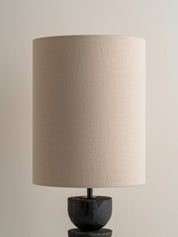 Aska - tall charred wood and natural linen table lamp | Table Lamp | lights&lamps | UK | Modern Affordable Designer Lighting