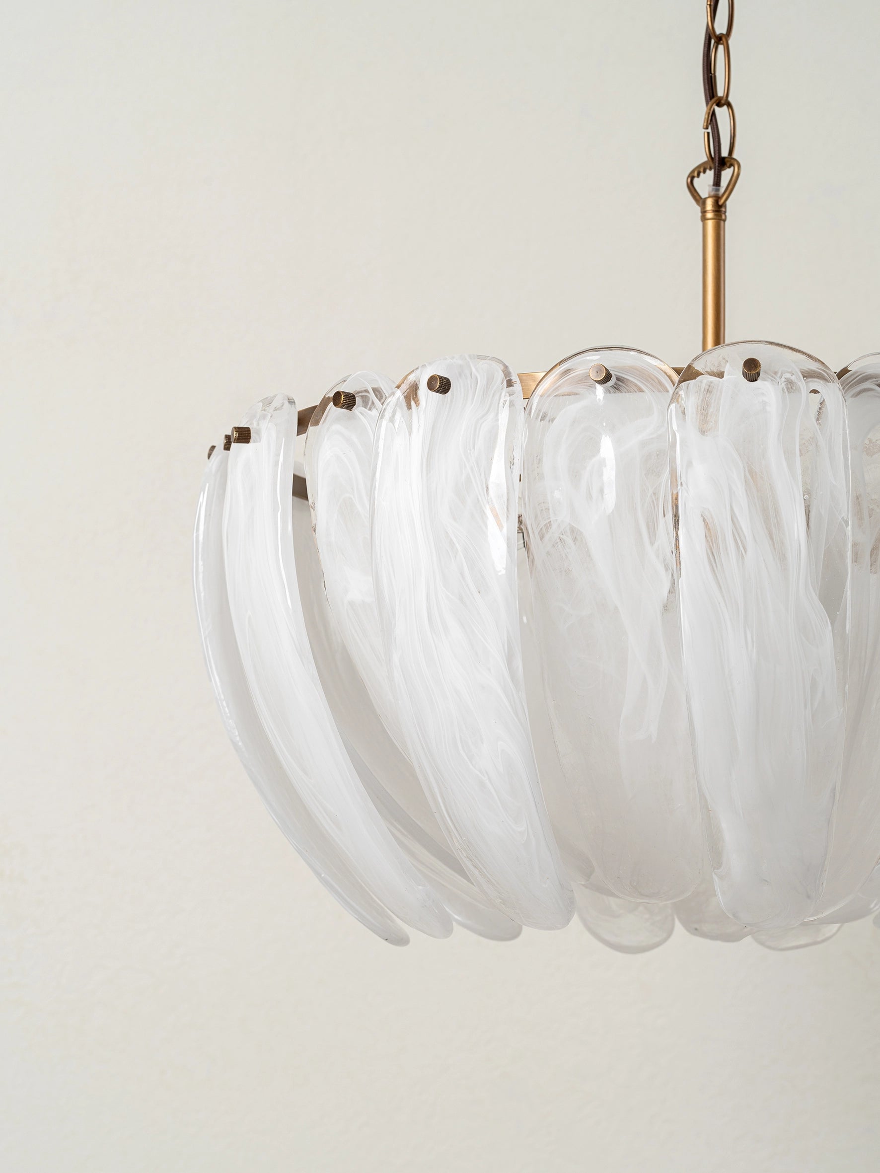 Astera - 4 light alabaster curved glass chandelier | Ceiling light | lights & lamps | US | Modern affordable designer lighting