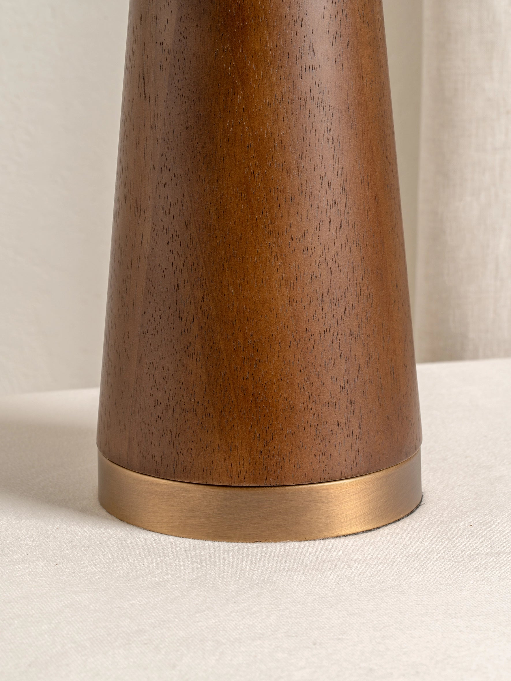 Baneza - aged brass and wood cone table lamp | Table lamp | lights & lamps | Modern affordable designer lighting