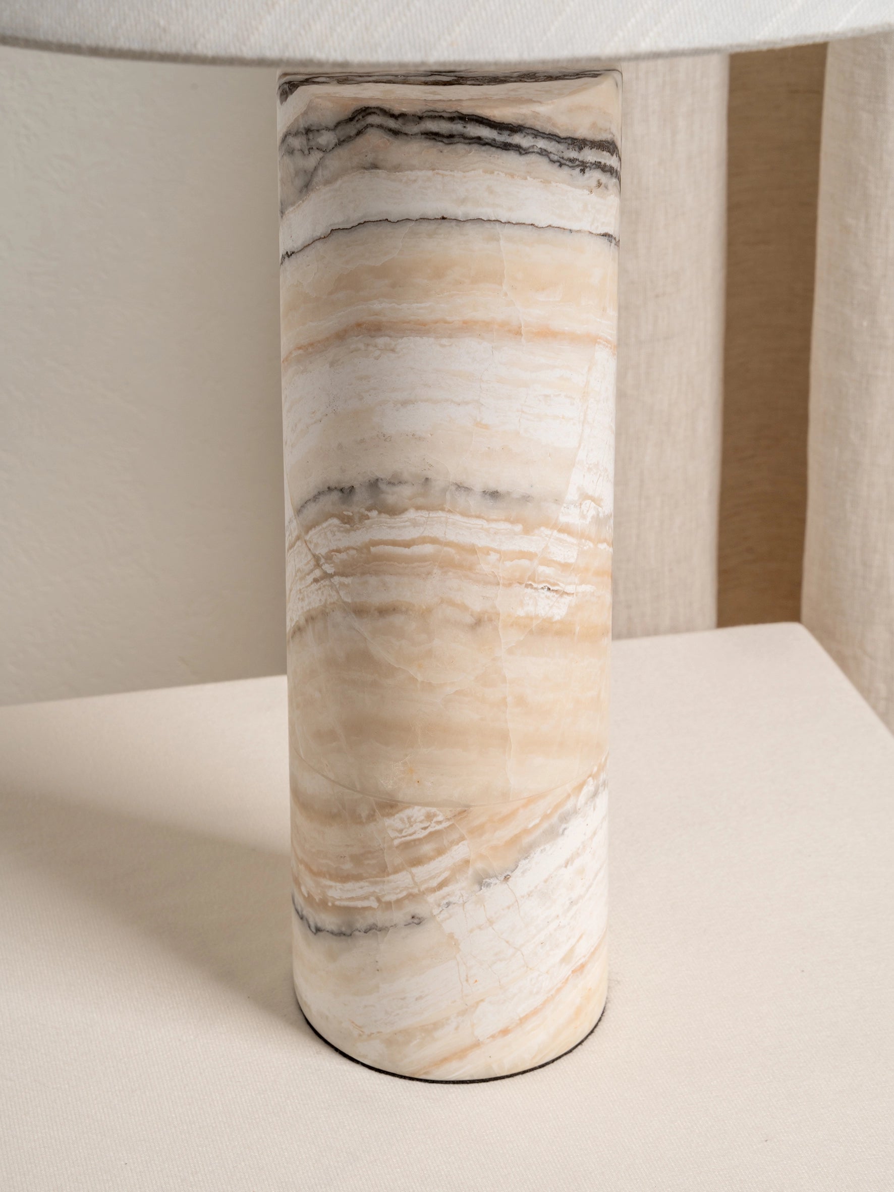 Barola - large white marble cylinder table lamp | Table lamp | lights & lamps | US | Modern affordable designer lighting