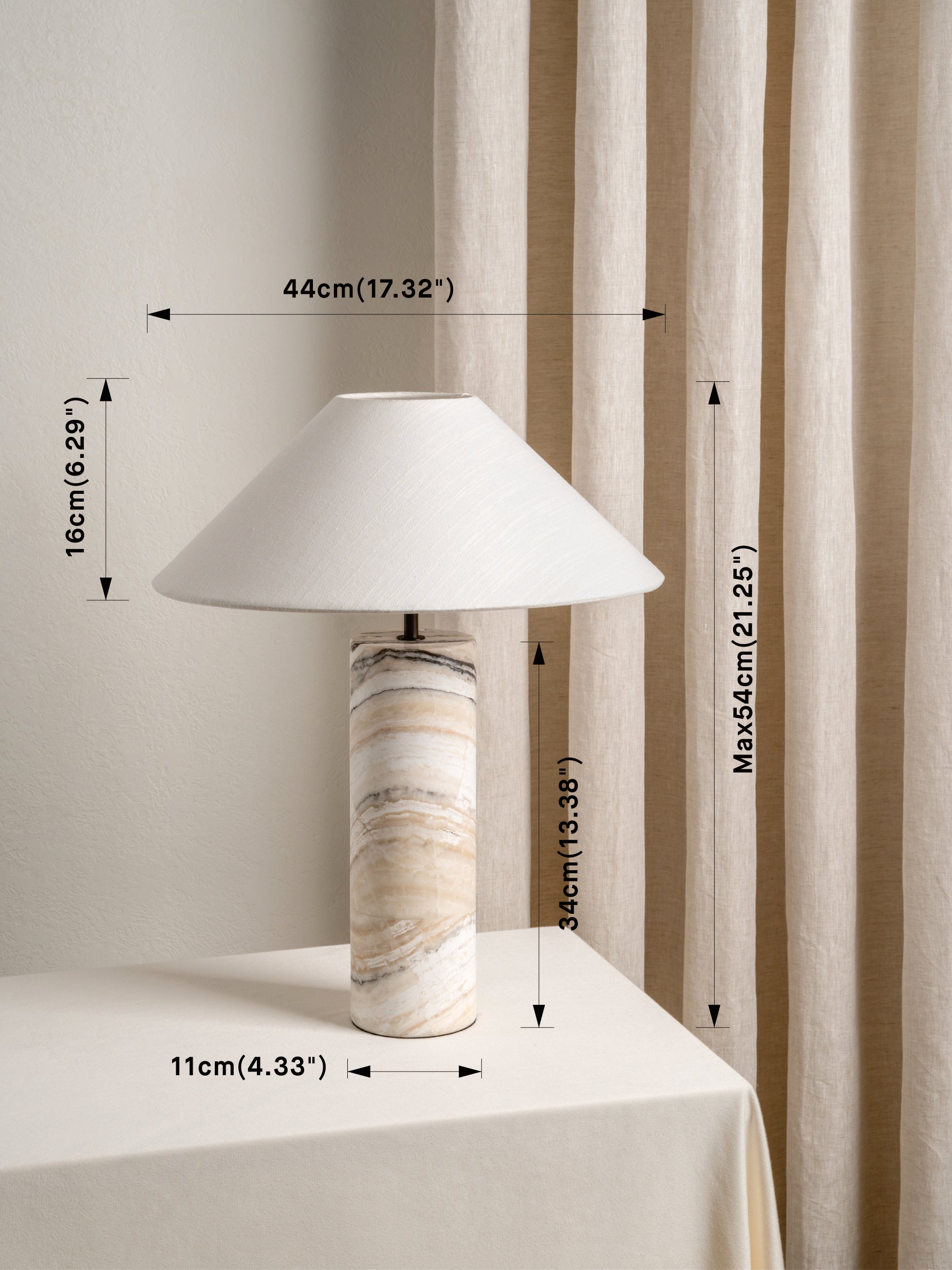 Barola - large white marble cylinder table lamp | Table lamp | lights & lamps | US | Modern affordable designer lighting