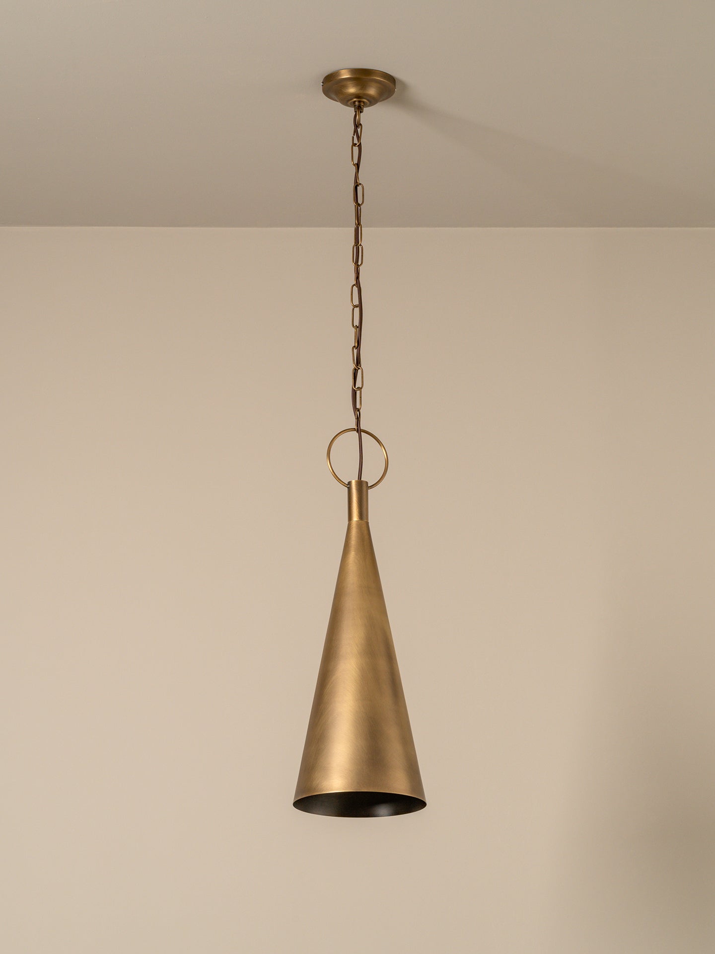 Bladen tall aged brass pendant | Ceiling Light | lights&lamps | UK | Modern Affordable Designer Lighting