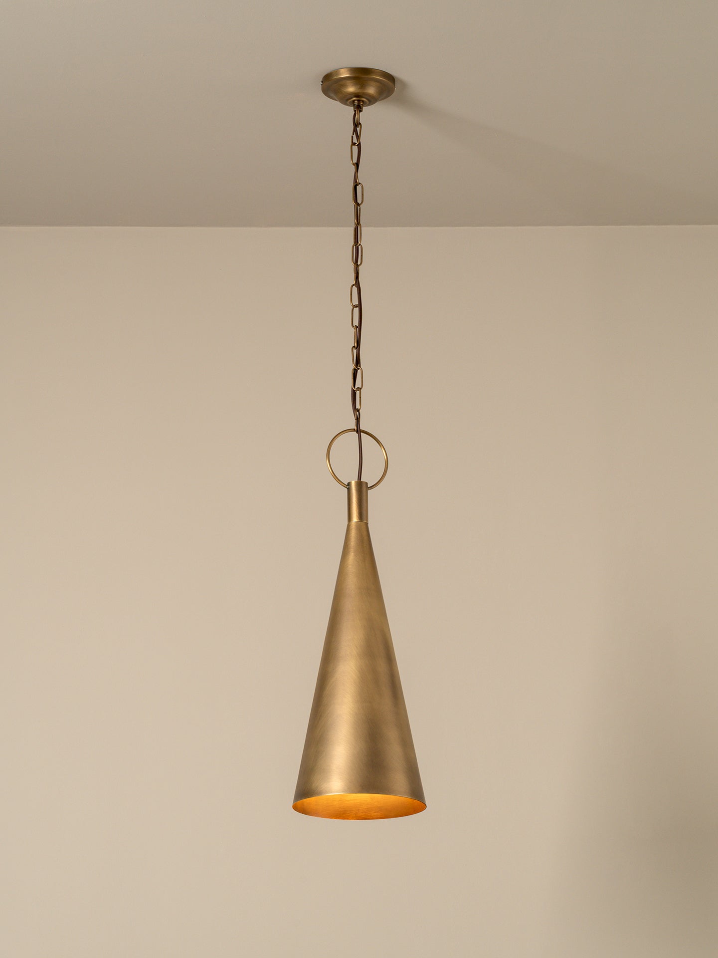 Bladen tall aged brass pendant | Ceiling Light | lights&lamps | UK | Modern Affordable Designer Lighting