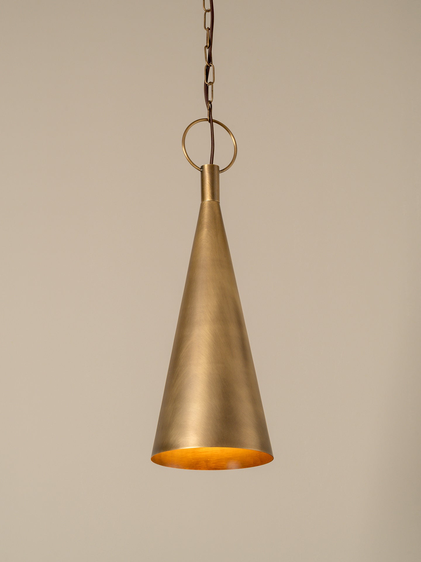 Bladen tall aged brass pendant | Ceiling Light | lights&lamps | UK | Modern Affordable Designer Lighting