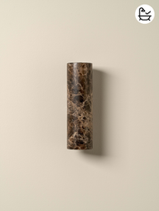 brown marble wall light on beige background with bathroom sticker
