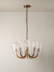 Cannoli - 10 light aged brass and textured glass chandelier | Chandelier | Lights & Lamps | UK | Modern Affordable Designer Lighting